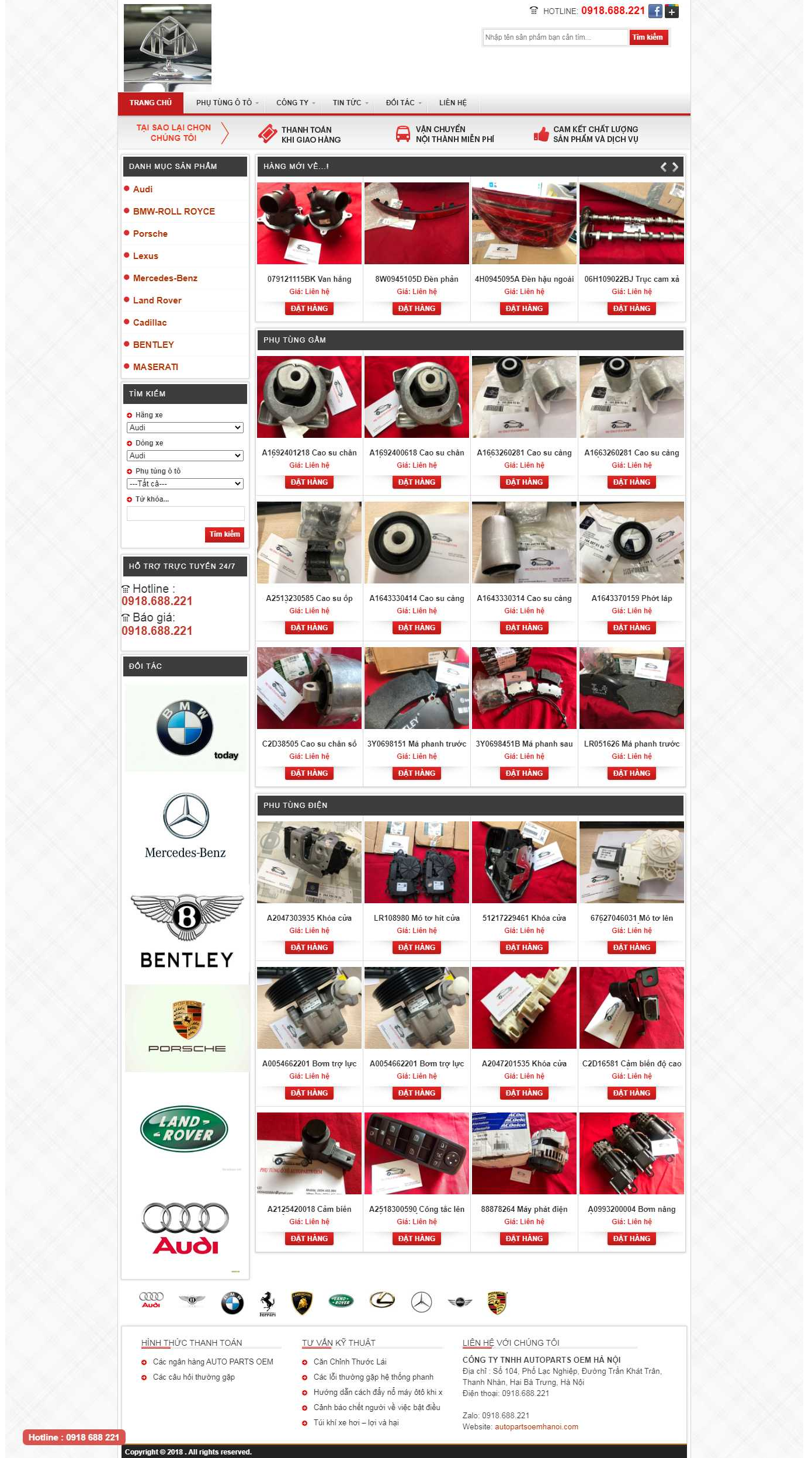 Thiết Kế Website AUTOPARTS OEM Hà Nội