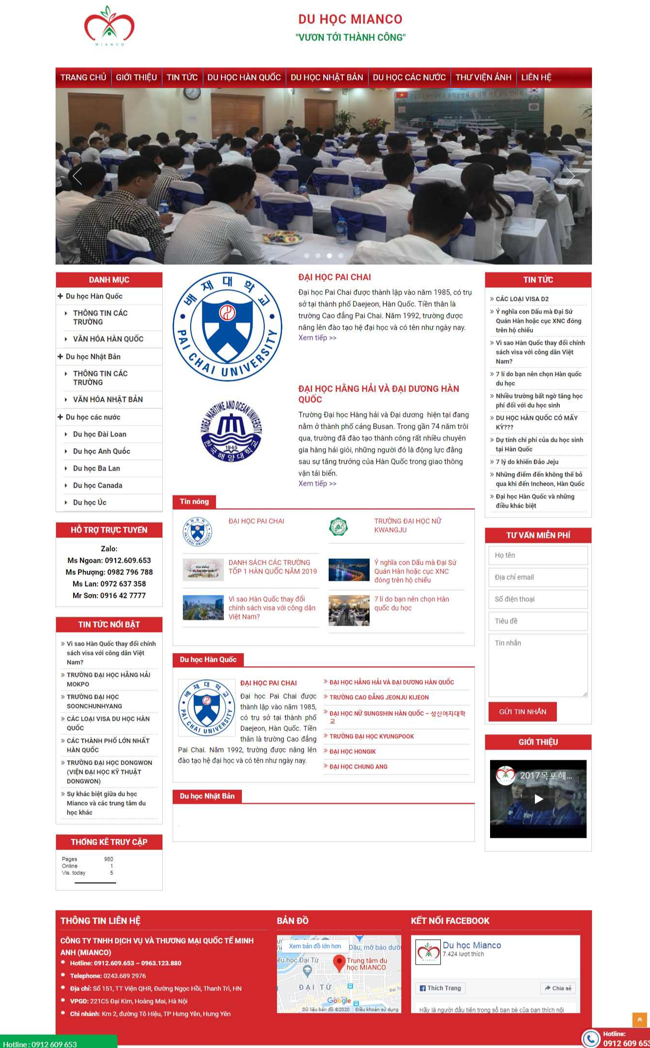 Thiết Kế Website duhocmianco.edu.vn