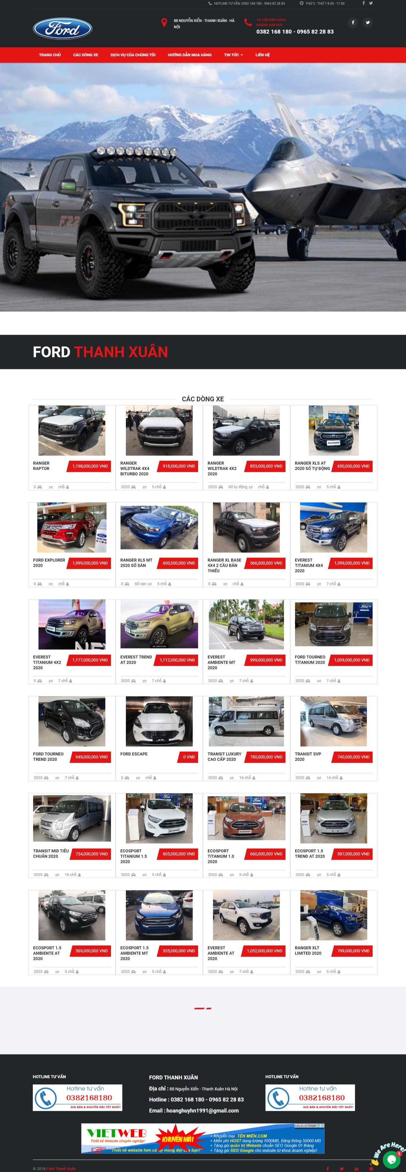 Thiết Kế Website Ford Thanh Xuân
