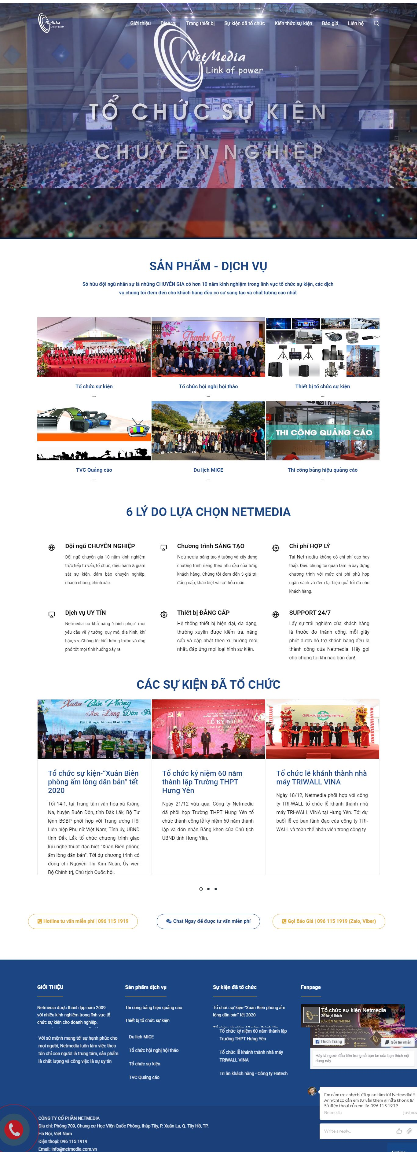 Thiết Kế Website Tổ Chức Sự Kiện Netmedia