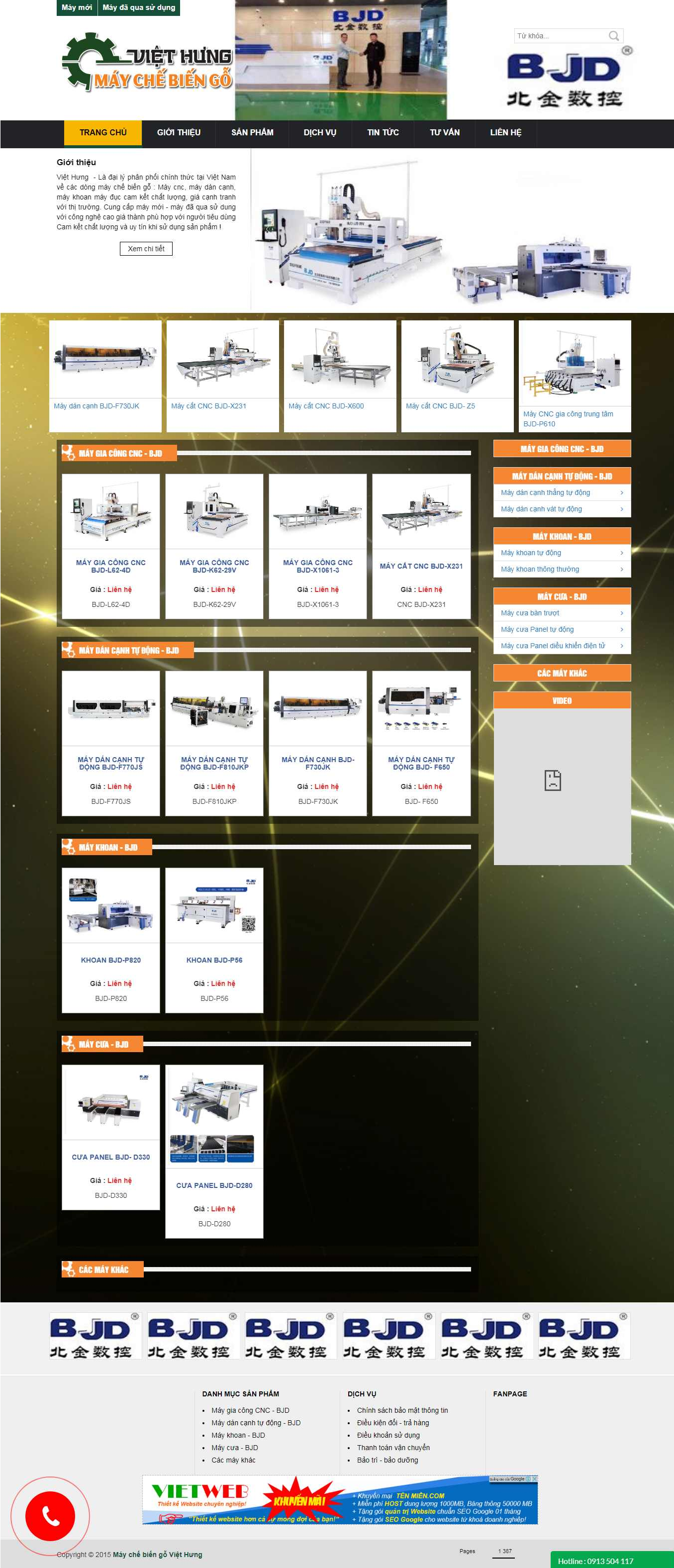 Thiết Kế Website Máy Chế Biến Gỗ