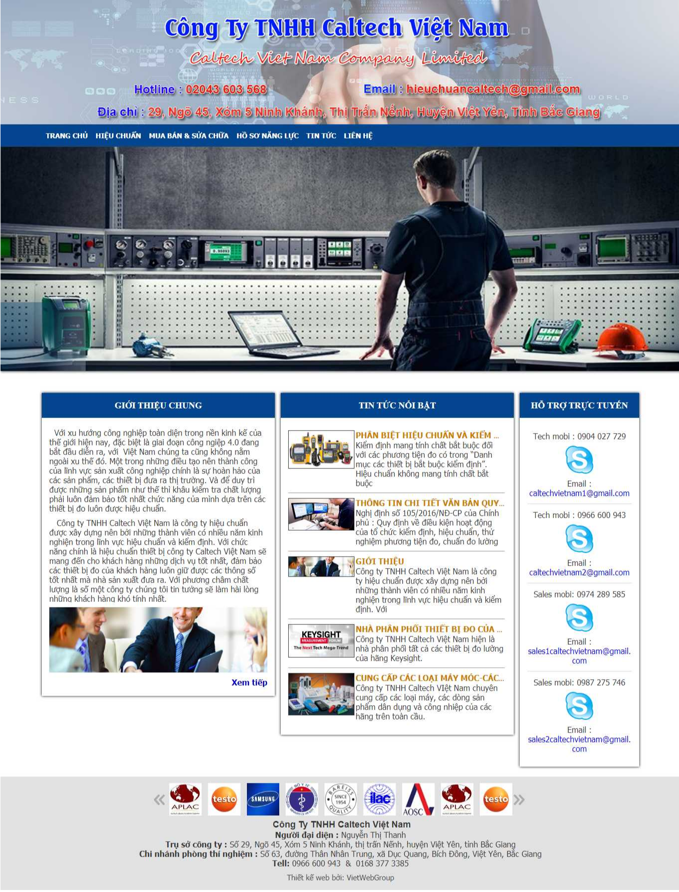 Thiết kế website Caltech Việt Nam