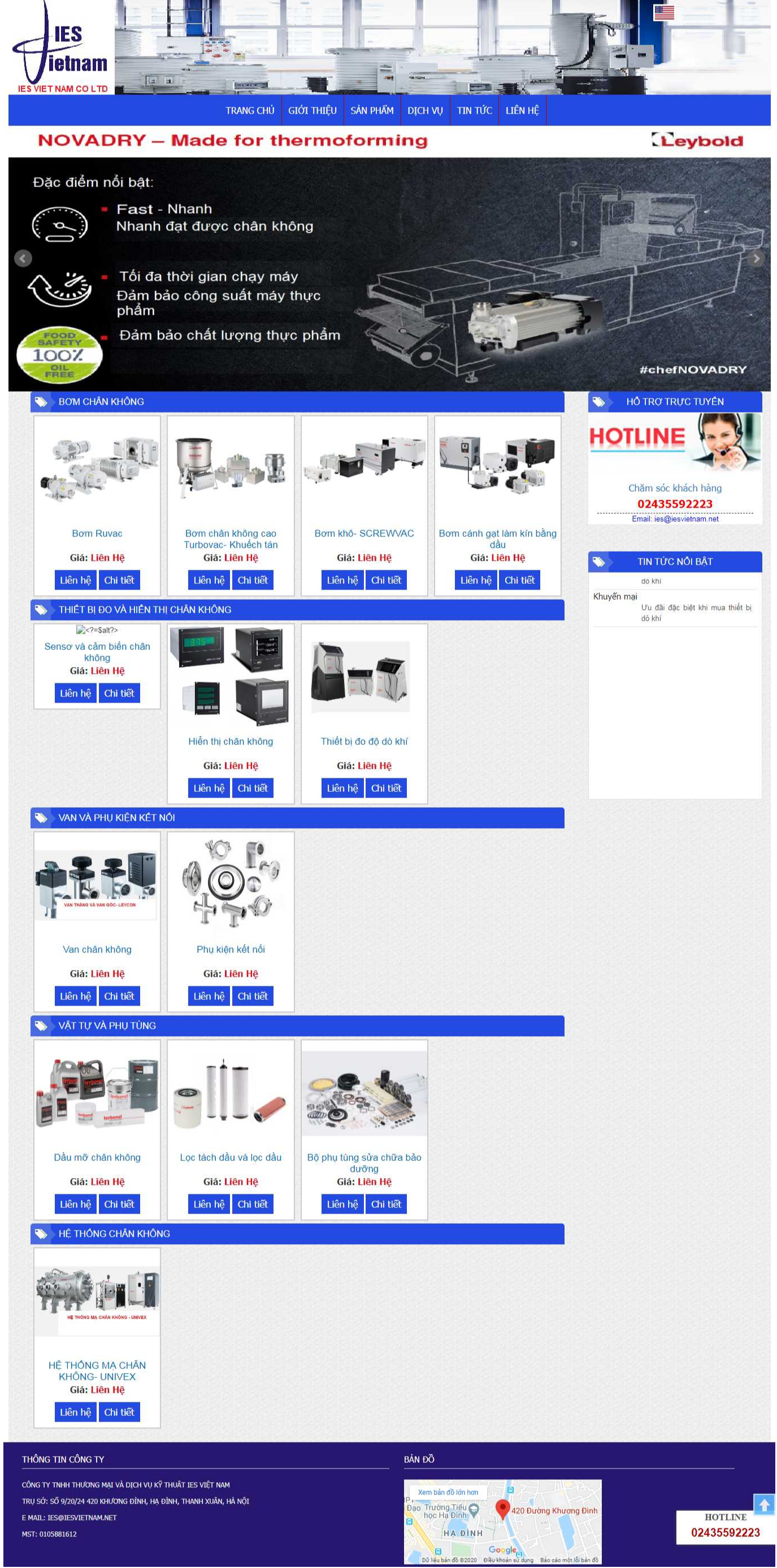 Thiết Kế Website Thương Mại Dịch Vụ Kỹ Thuật IES