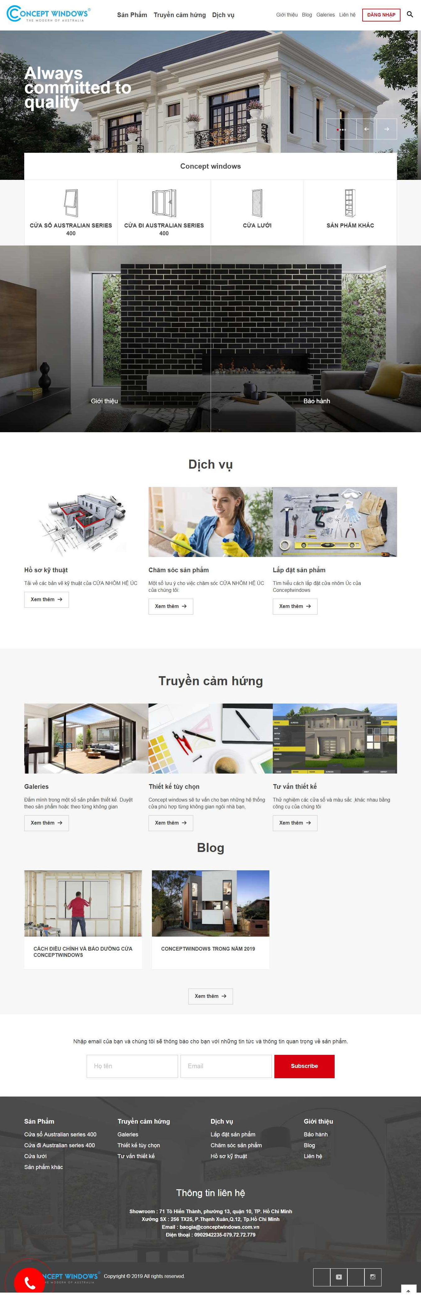 Thiết Kế Website Cửa Nhôm Conceptwindows
