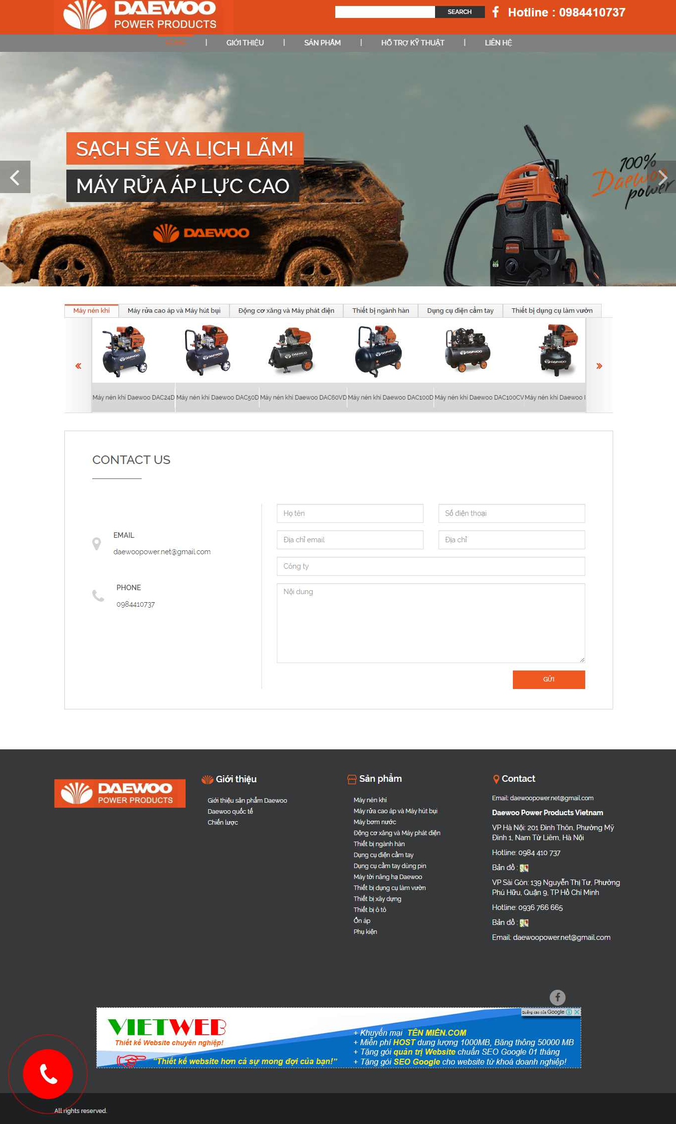 Thiết Kế Website Thiết Bị daewoopower