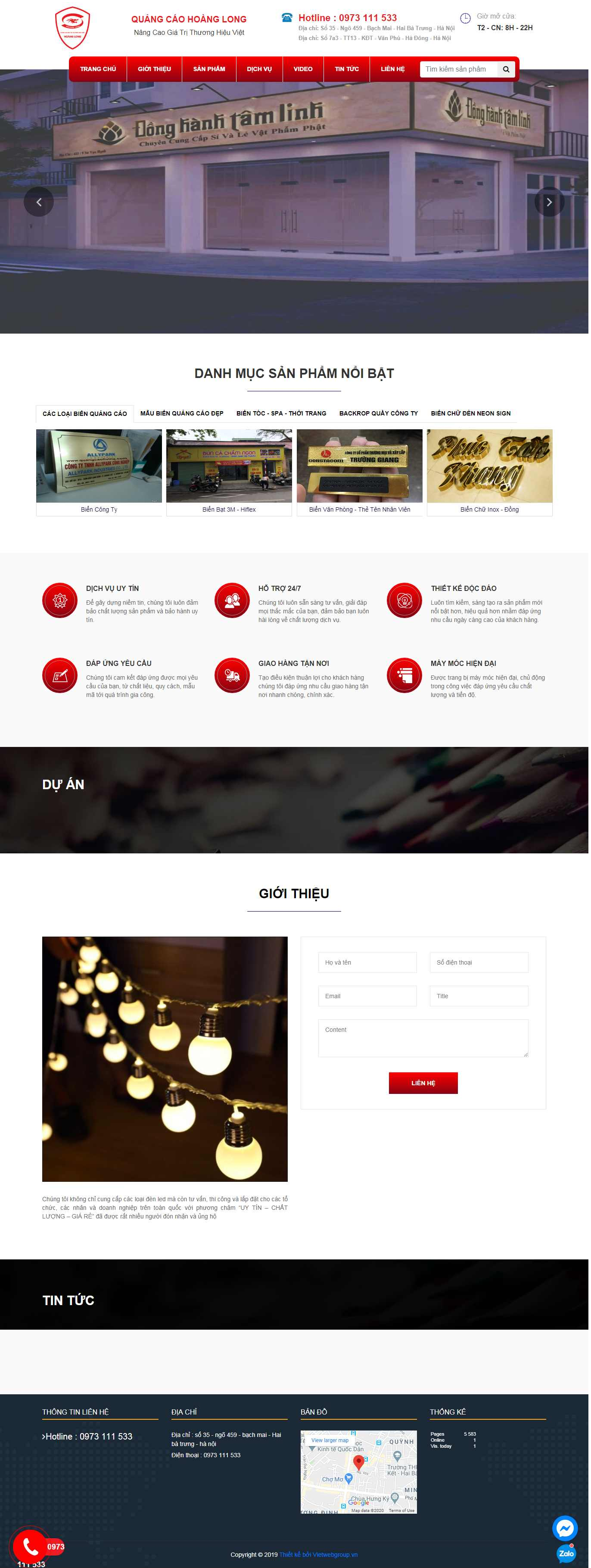 Thiết Kế Website quangcaohoanglong.vn