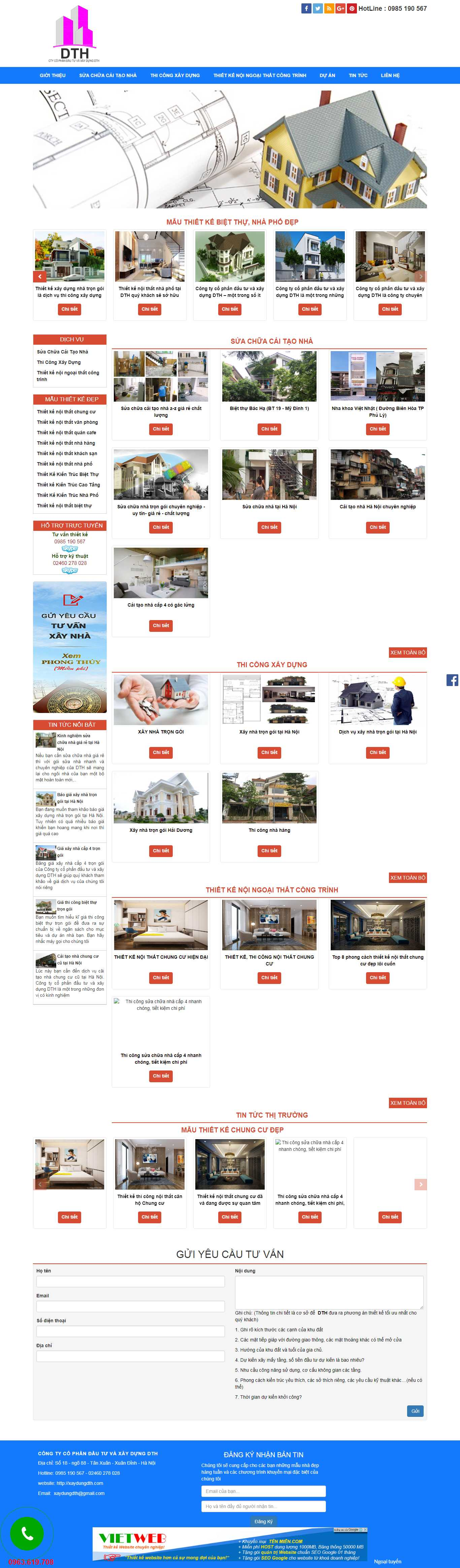 Thiết kế website đầu tư và xây dựng DTH