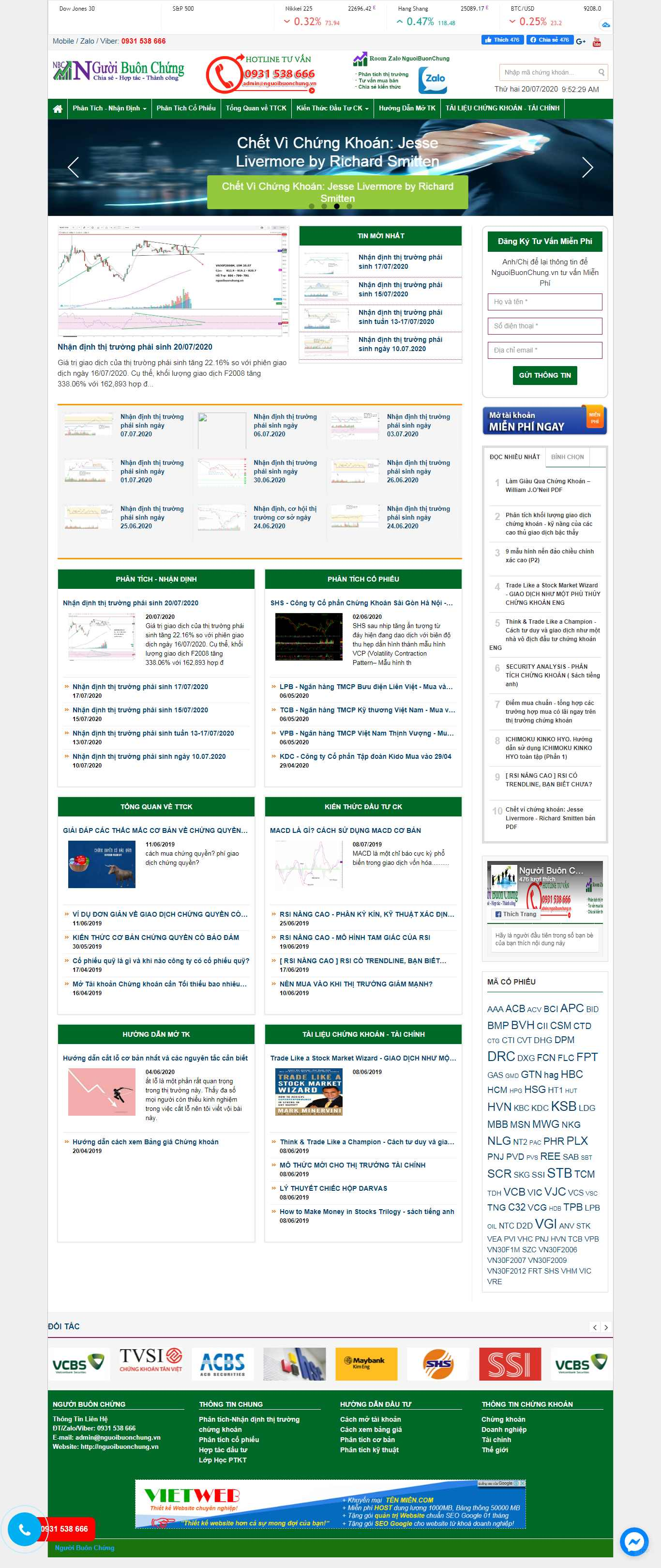 Thiết kế website thị trường chứng khoán