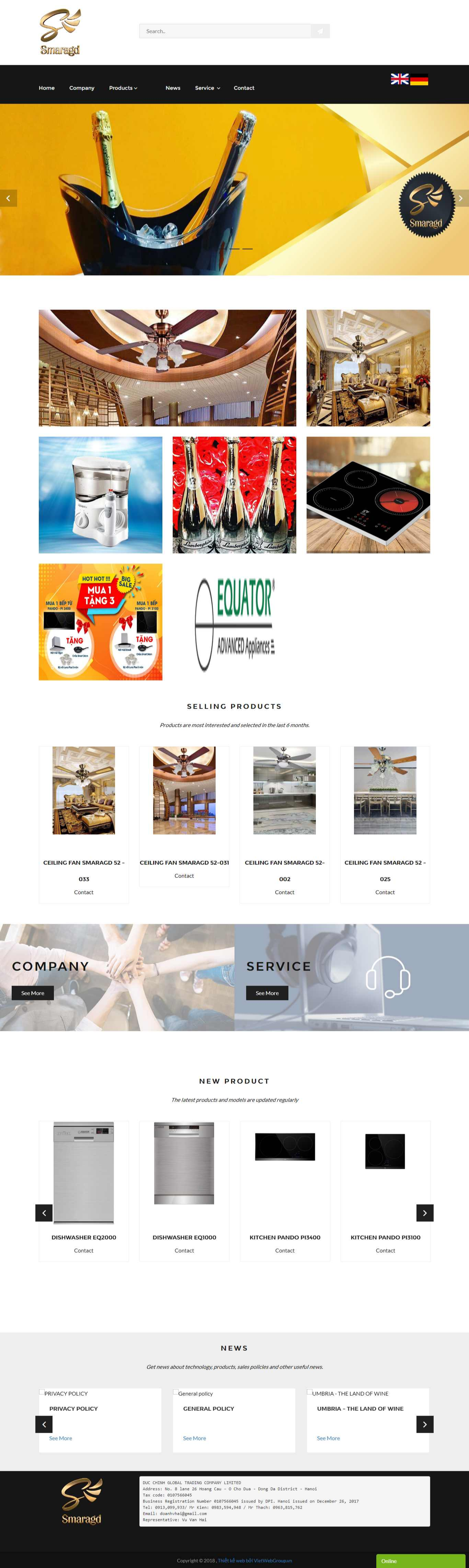 Thiết kế website sản phẩm smaragdbrand.de