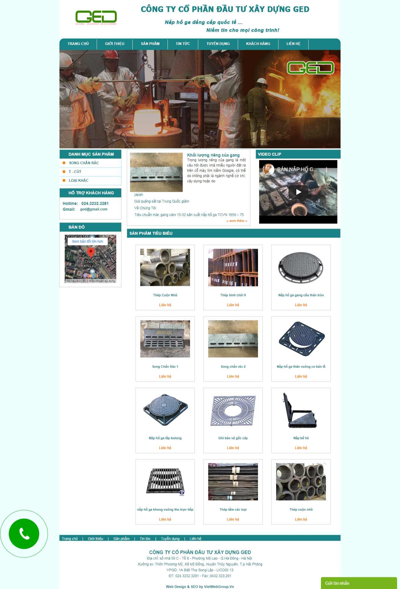Thiết kế website công ty xây dựng GED