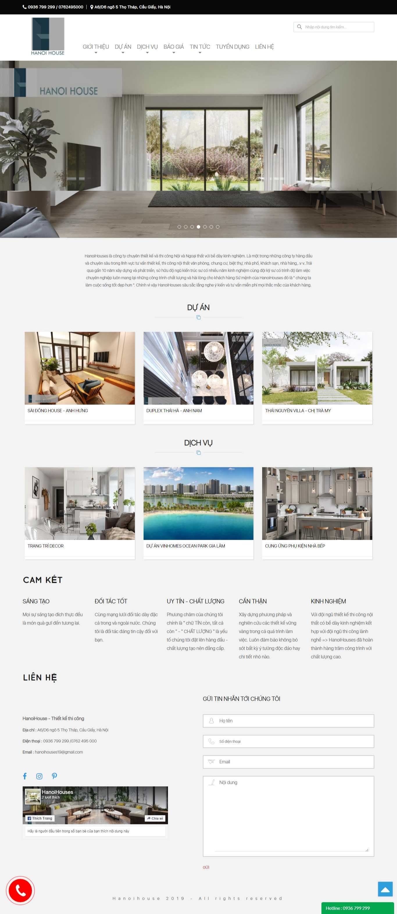 Thiết kế website thi công nội thất