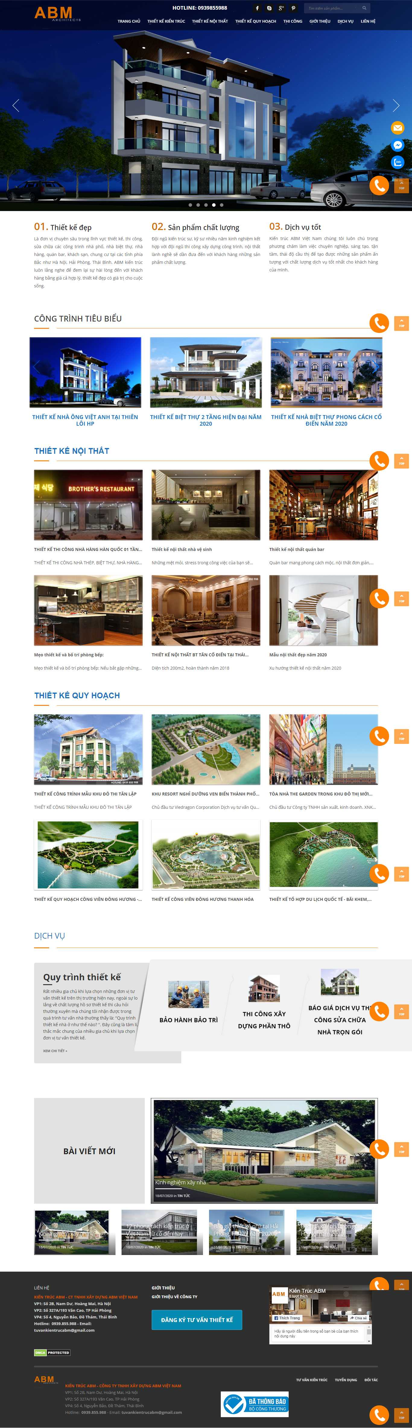 Thiết kế website kiến trúc xây dựng ABM