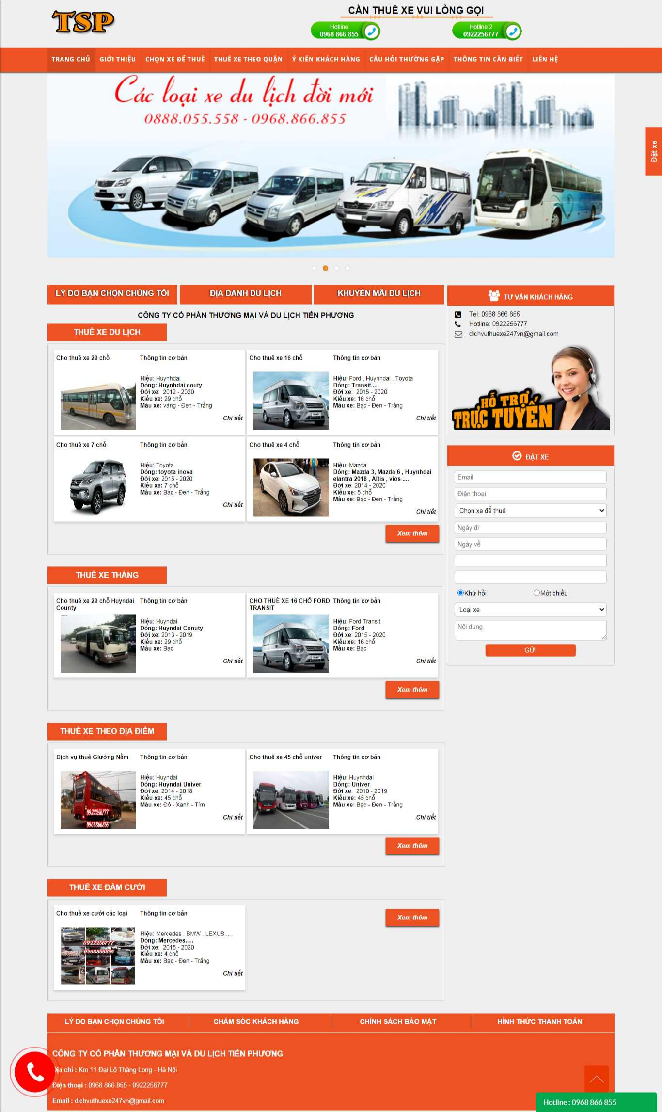 Thiết kế website công ty du lịch Tiến Phương