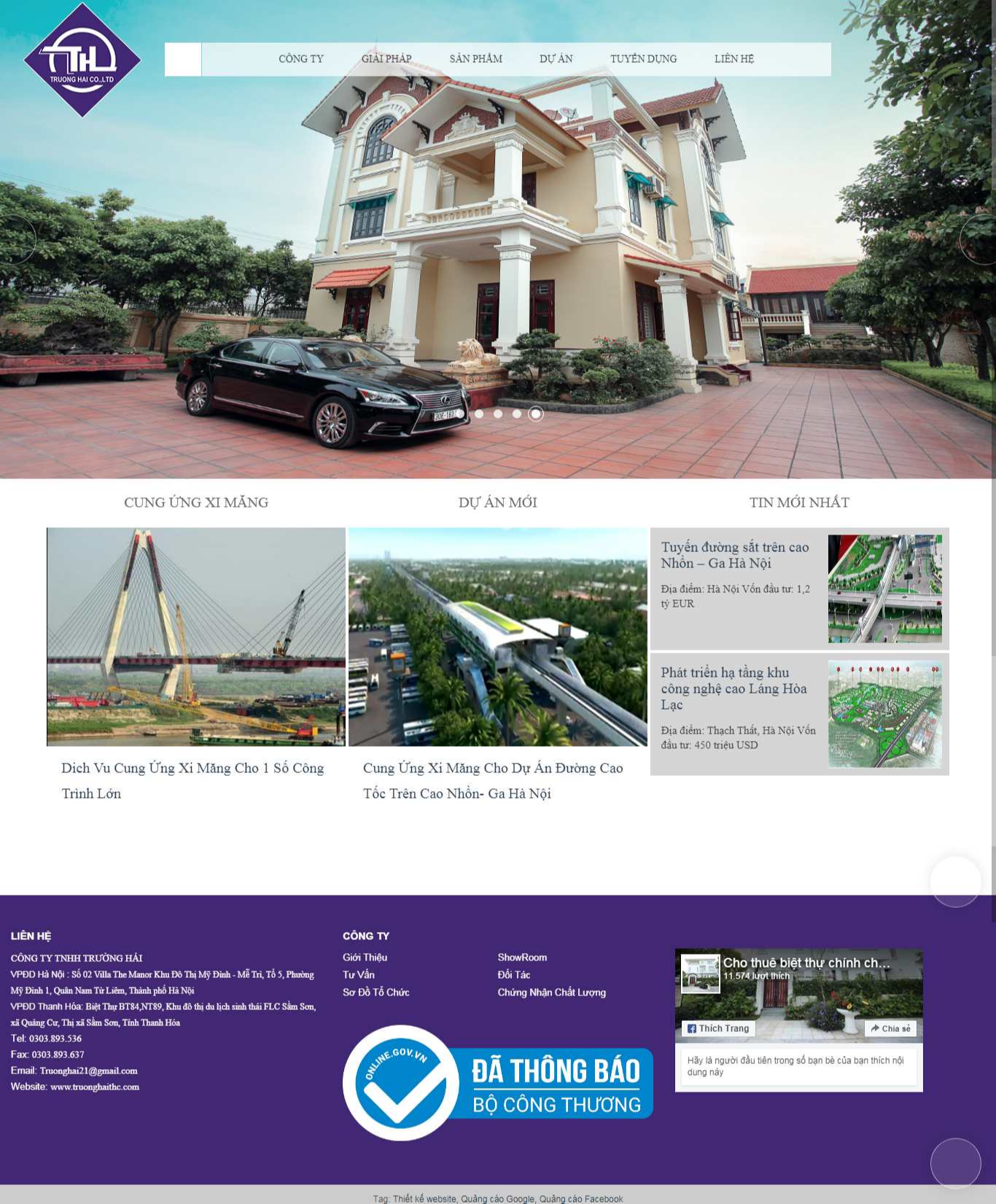 Thiết kế website giới thiệu công ty TNHH Trường Hải