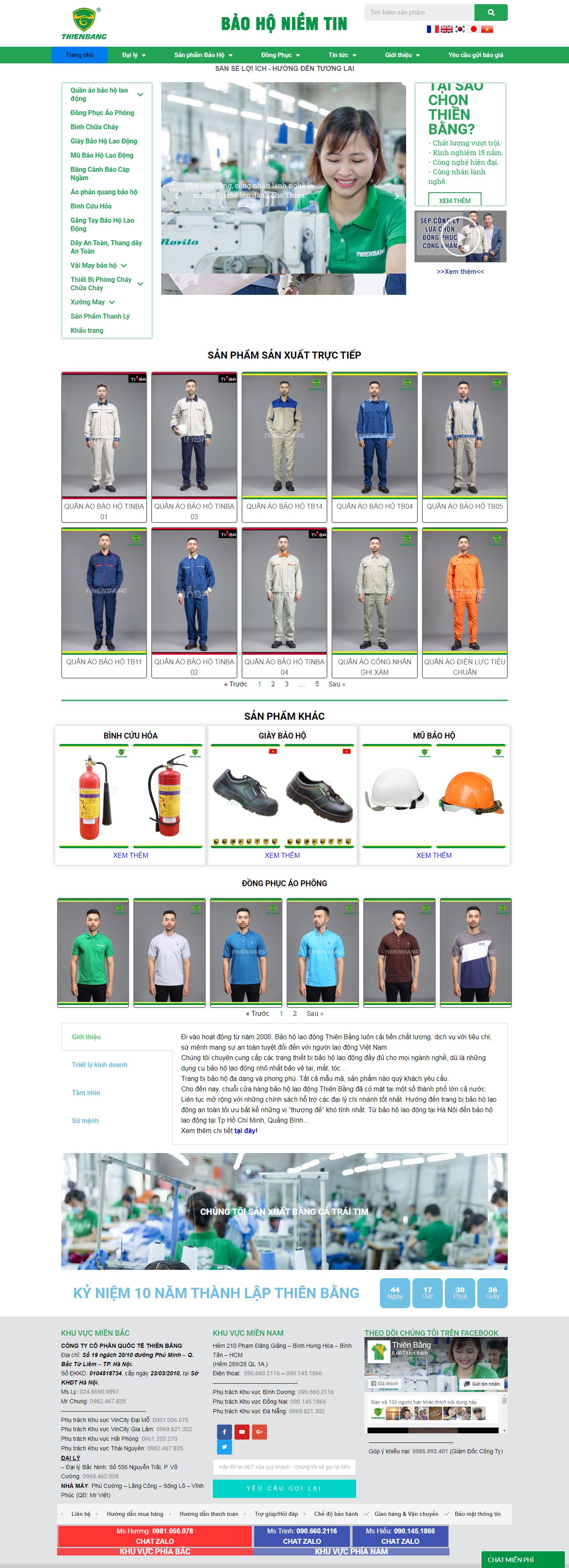 Thiết kế Website báo hộ lao động - thienbang.com - VietWebGroup.Vn