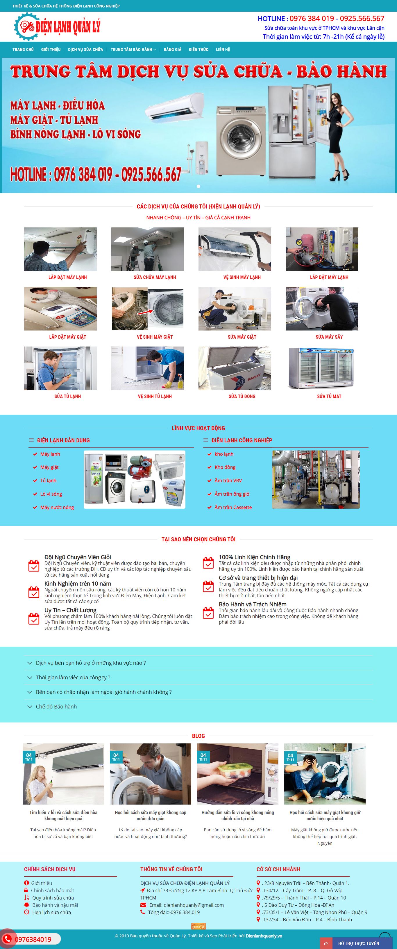 Thiết kế Website điện lạnh - dienlanhquanly.vn - VietWebGroup.Vn
