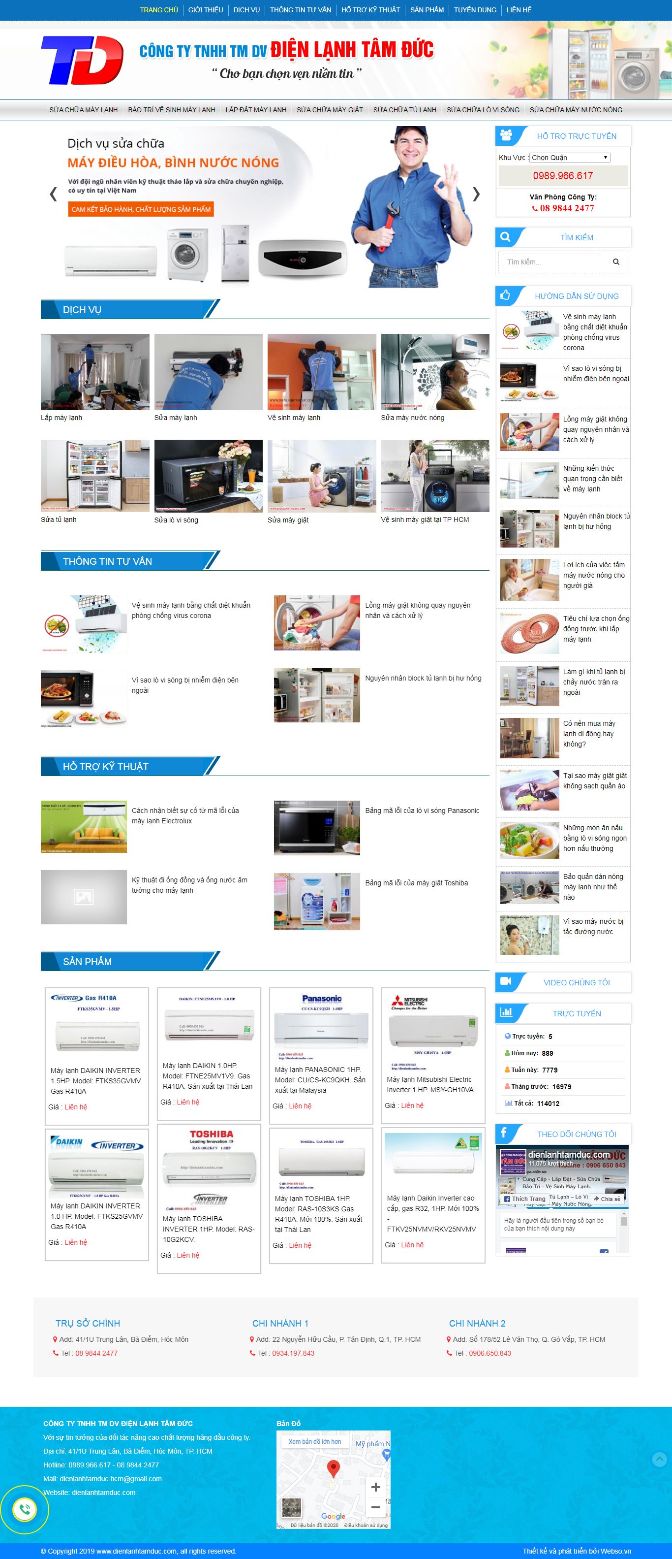 Thiết kế Website điện lạnh - dienlanhtamduc.com - VietWebGroup.Vn