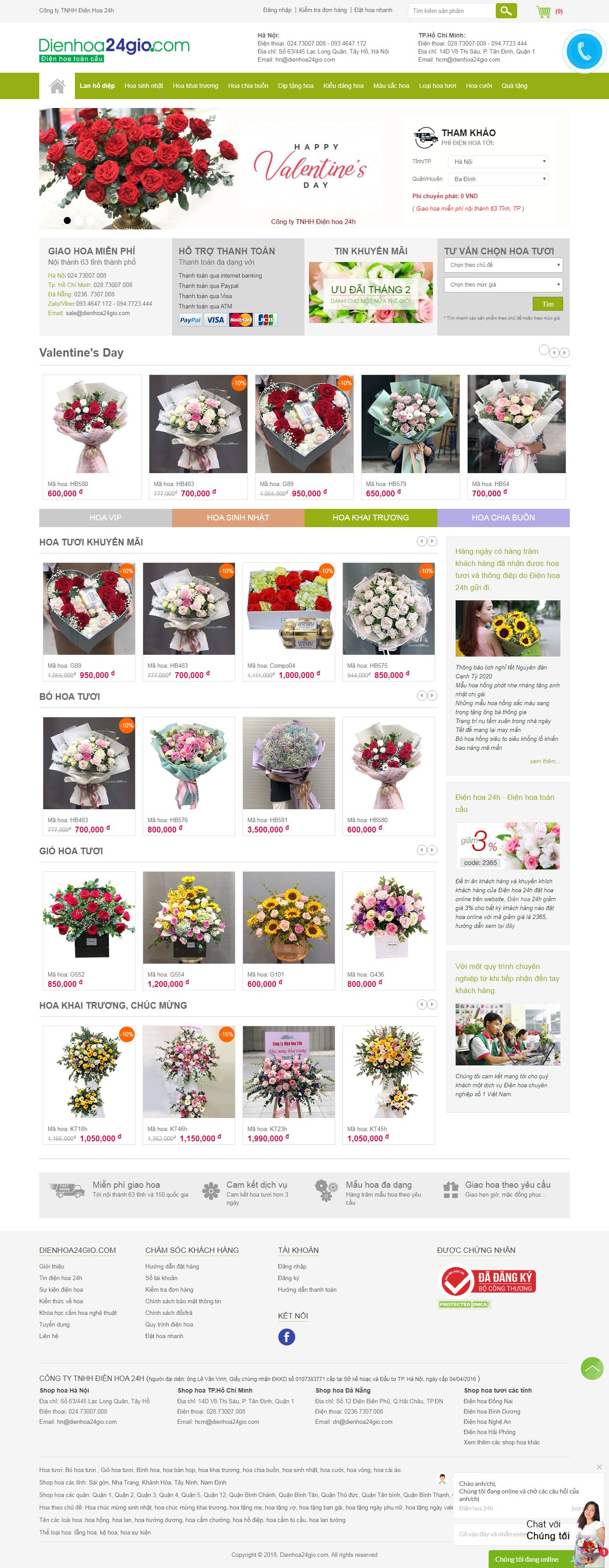 Thiết kế Website điện hoa - dienhoa24gio.com - VietWebGroup.Vn