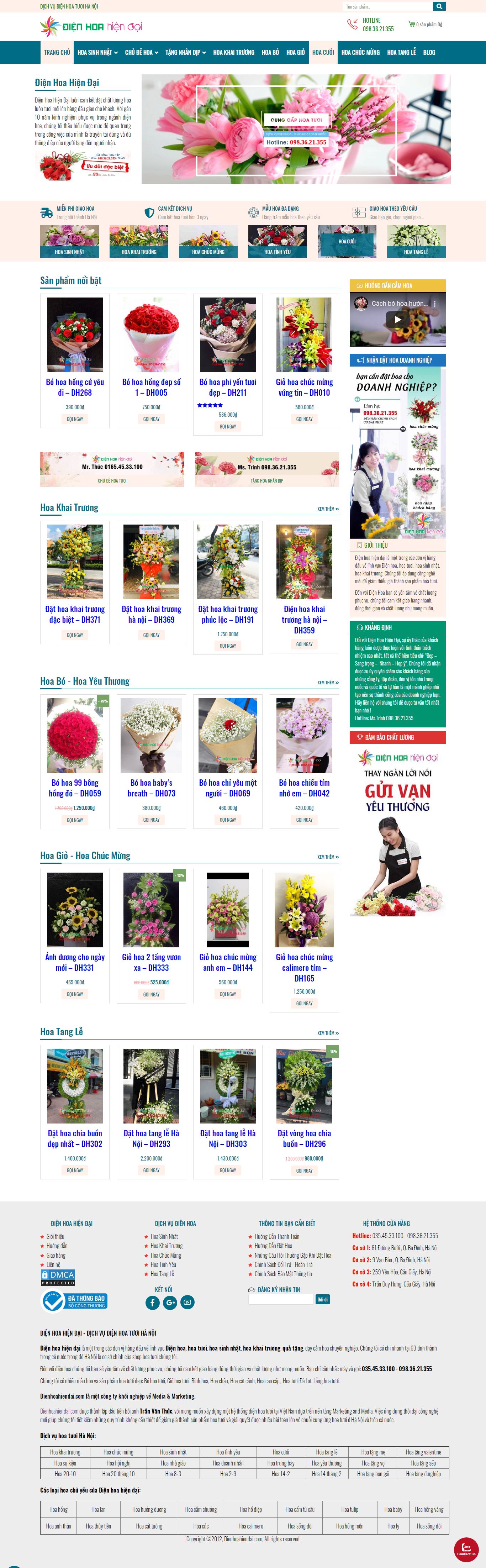 Thiết kế Website điện hoa - dienhoahiendai.com - VietWebGroup.Vn