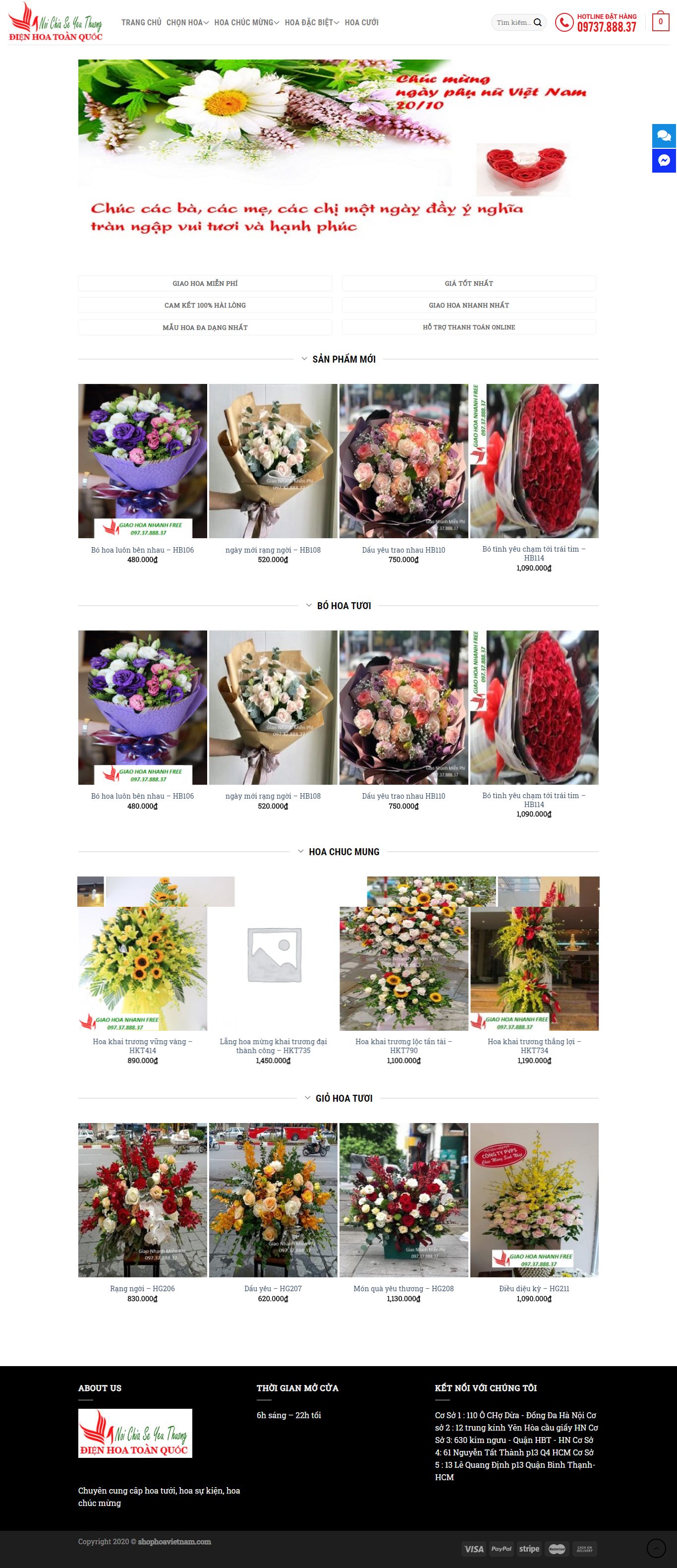 Thiết kế Website điện hoa - shophoavietnam.com - VietWebGroup.Vn