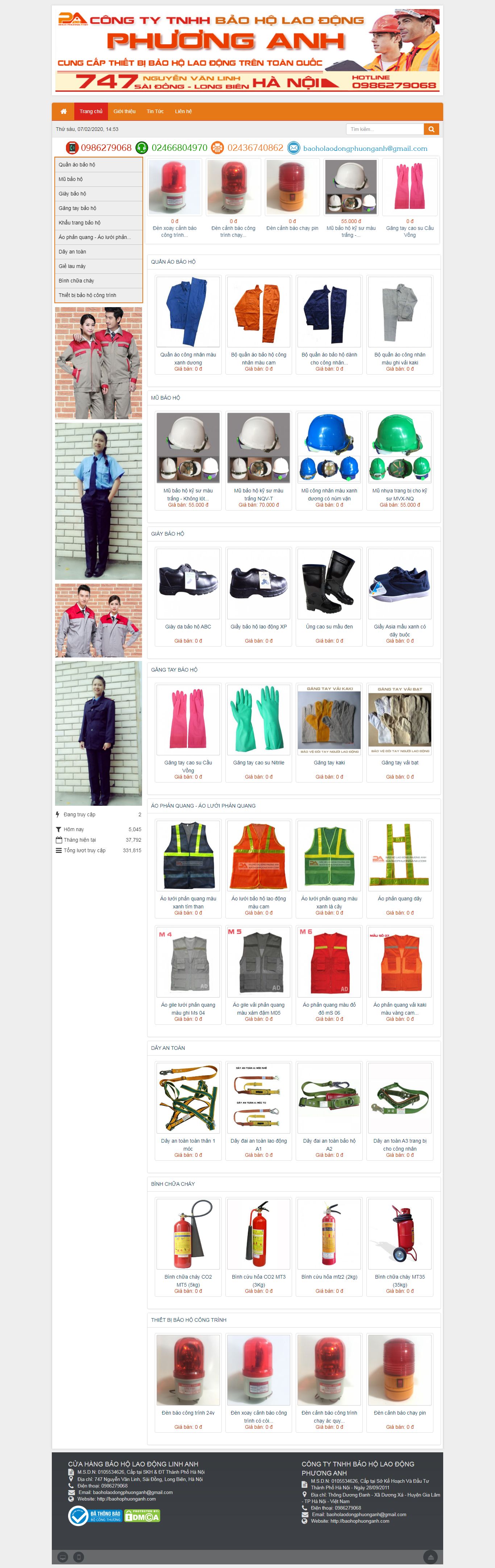 Thiết kế Website bảo hộ lao động - baohophuonganh.com - VietWebGroup.Vn