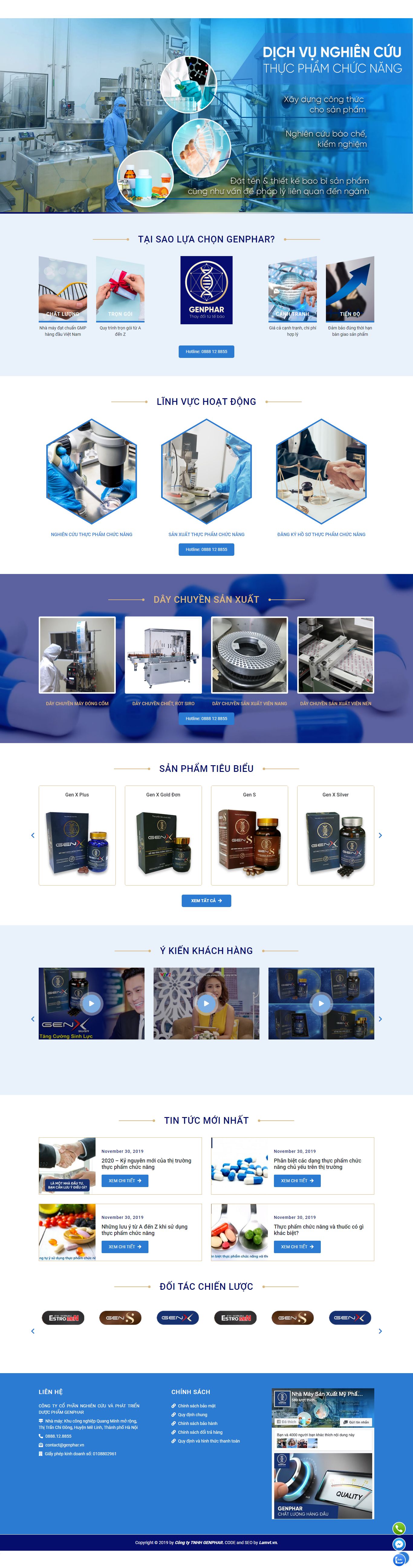 Thiết kế Website Thực phẩm chức năng - genphar.vn - VietWebGroup.Vn