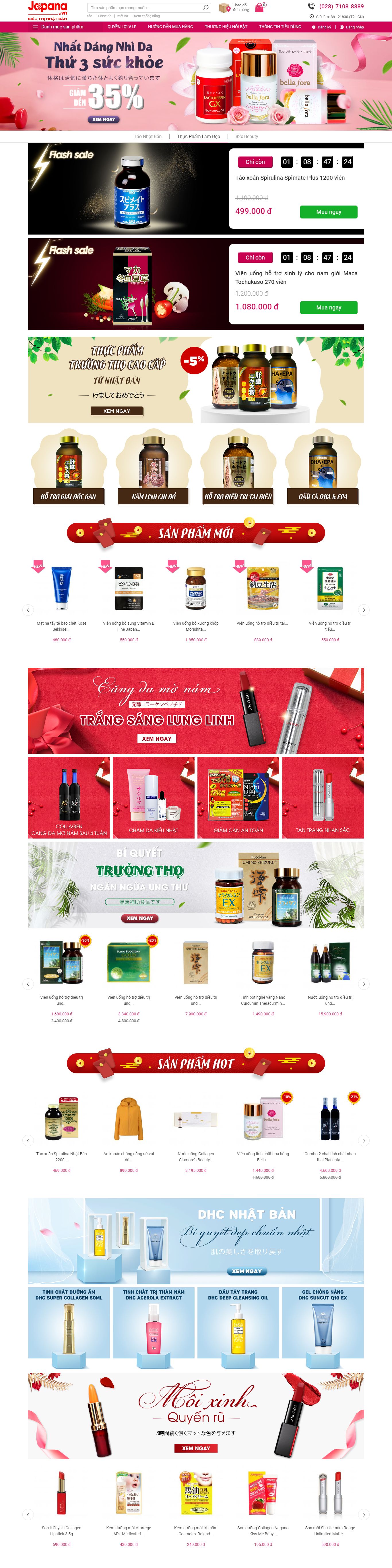 Thiết kế Website Thực phẩm chức năng - japana.vn - VietWebGroup.Vn