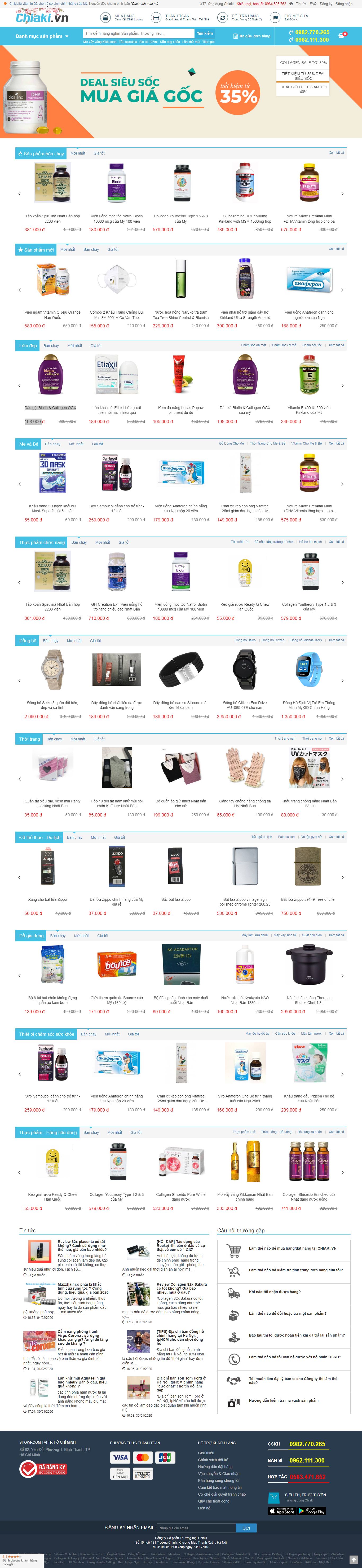Thiết kế Website Thực phẩm chức năng - chiaki.vn - VietWebGroup.Vn