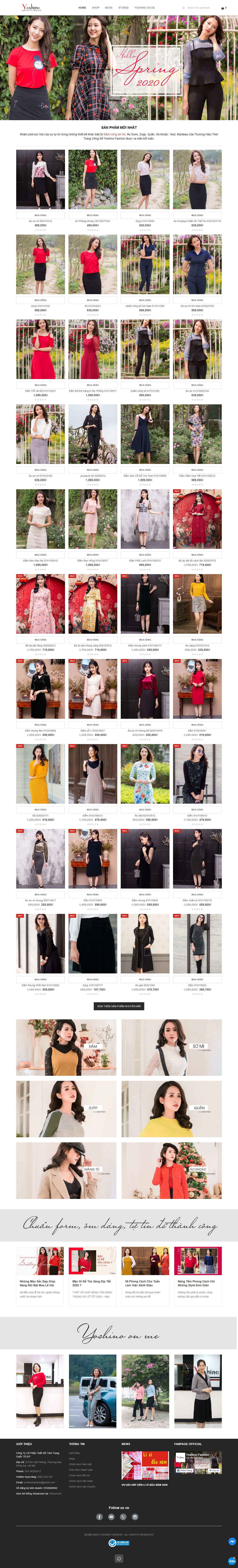 Thiết kế Website thời trang - yoshino.com.vn - VietWebGroup.Vn