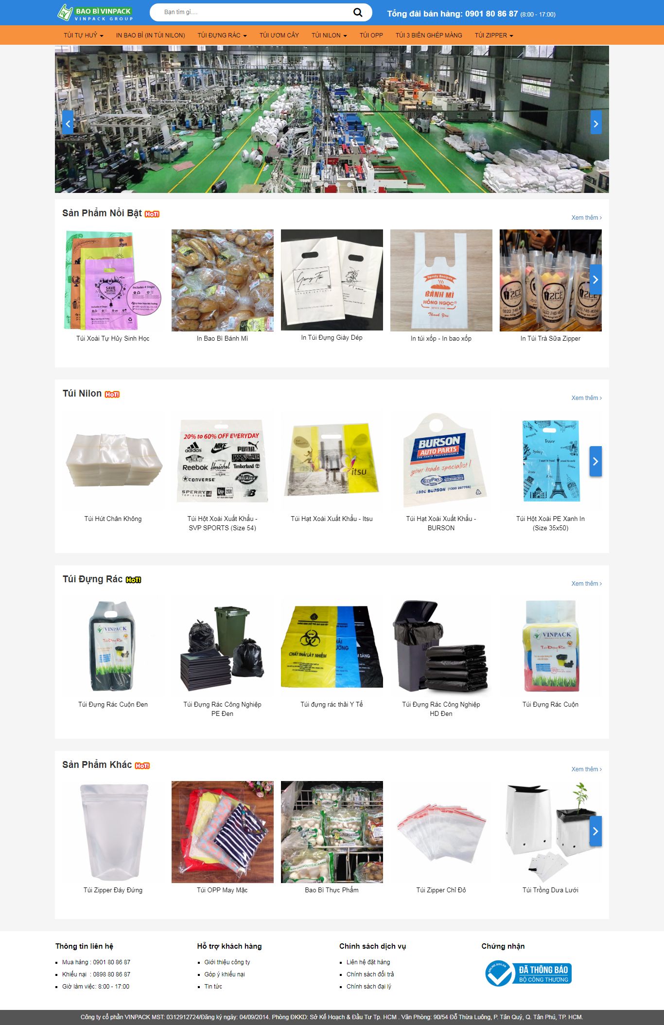 Thiết kế Website bao bì - baobivinpack.com - VietWebGroup.Vn