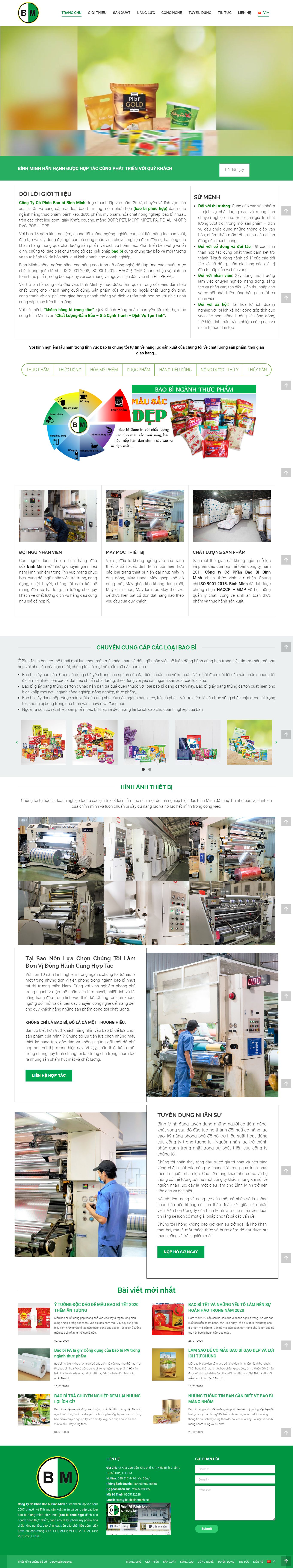 Thiết kế Website bao bì - baobibinhminh.net - VietWebGroup.Vn