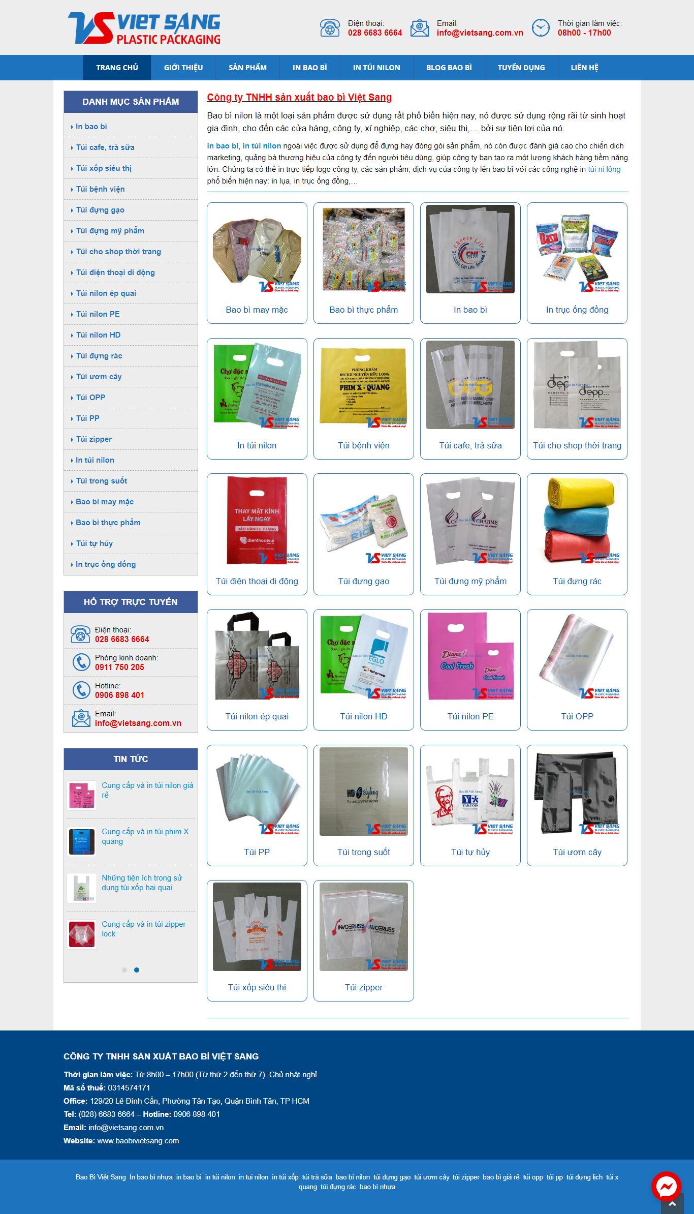 Thiết kế Website bao bì - baobivietsang.com - VietWebGroup.Vn