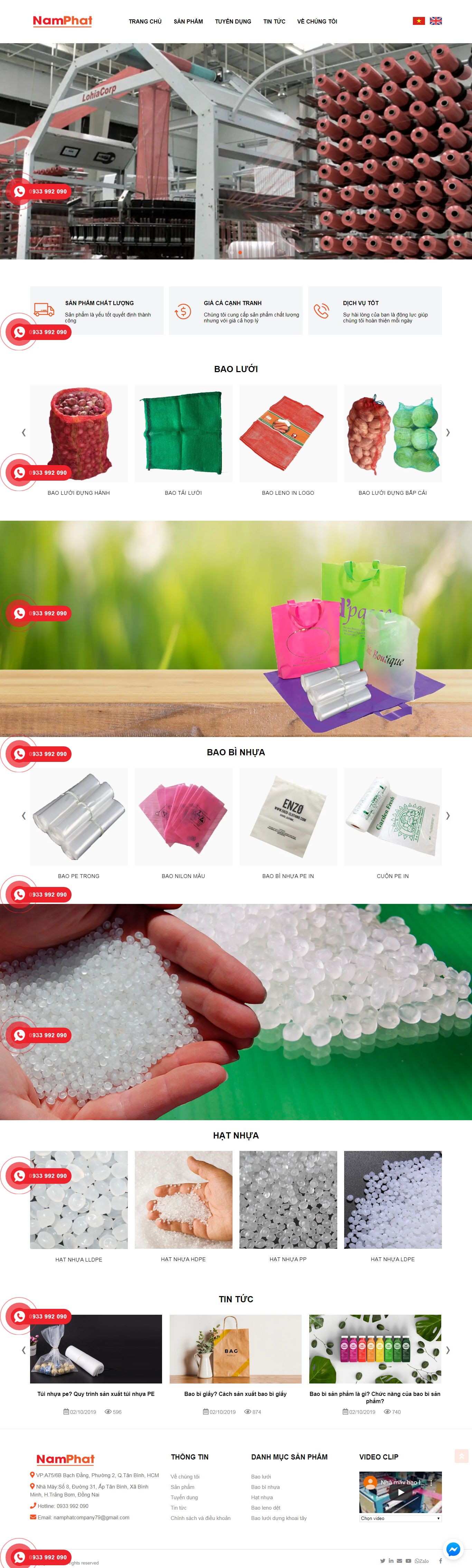 Thiết kế Website bao bì - namphatco.vn - VietWebGroup.Vn