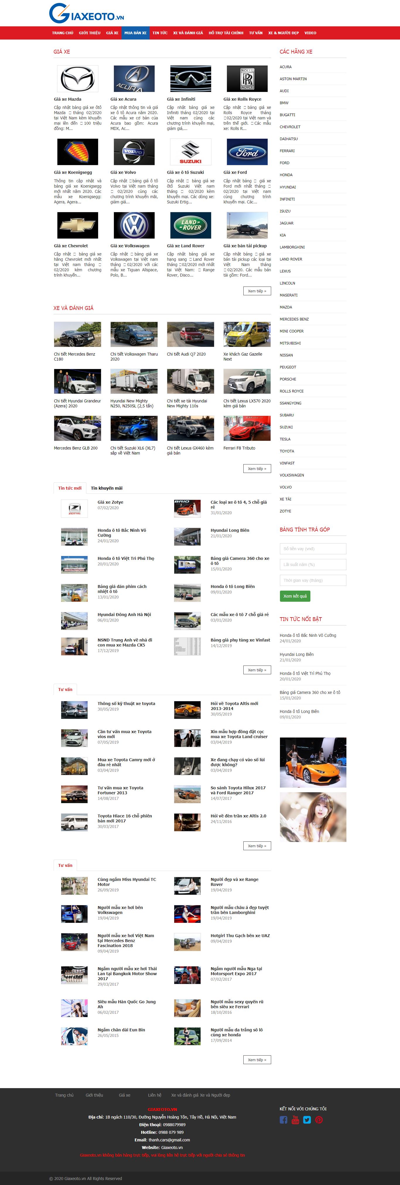 Thiết kế Website xe hơi - giaxeoto.vn - VietWebGroup.Vn