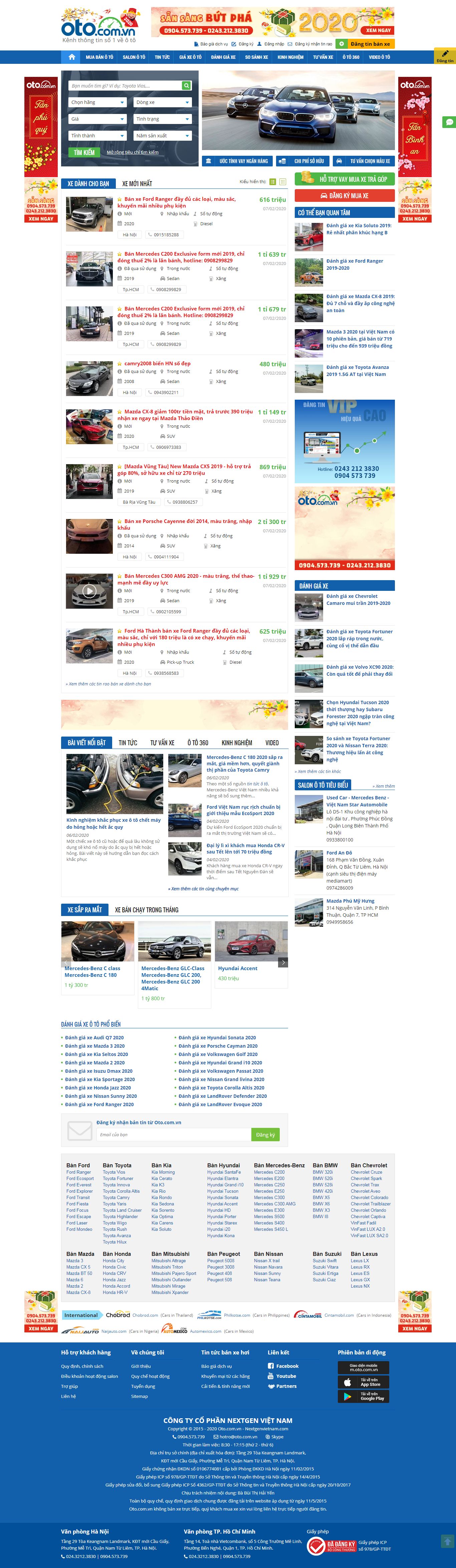 Thiết kế Website xe hơi - oto.com.vn - VietWebGroup.Vn