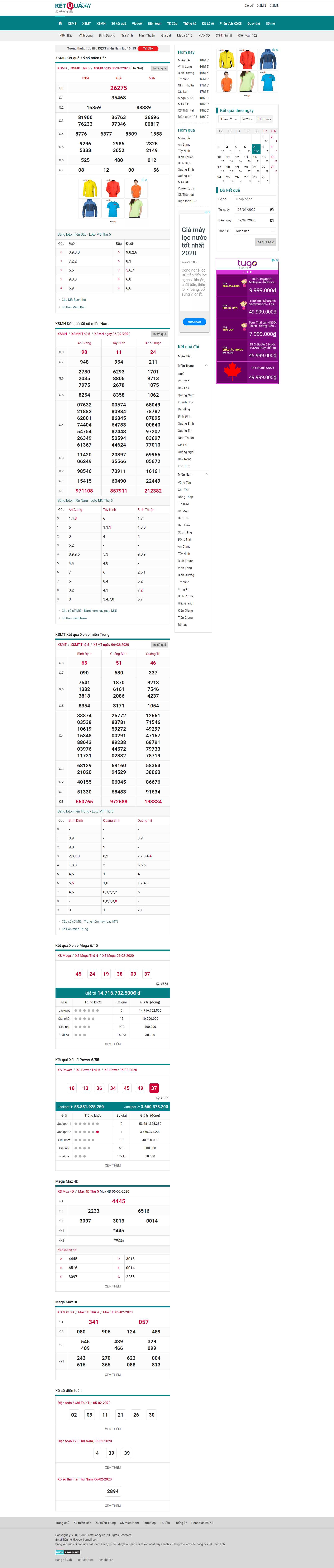 Thiết kế Website xổ số - ketquaday.vn - VietWebGroup.Vn
