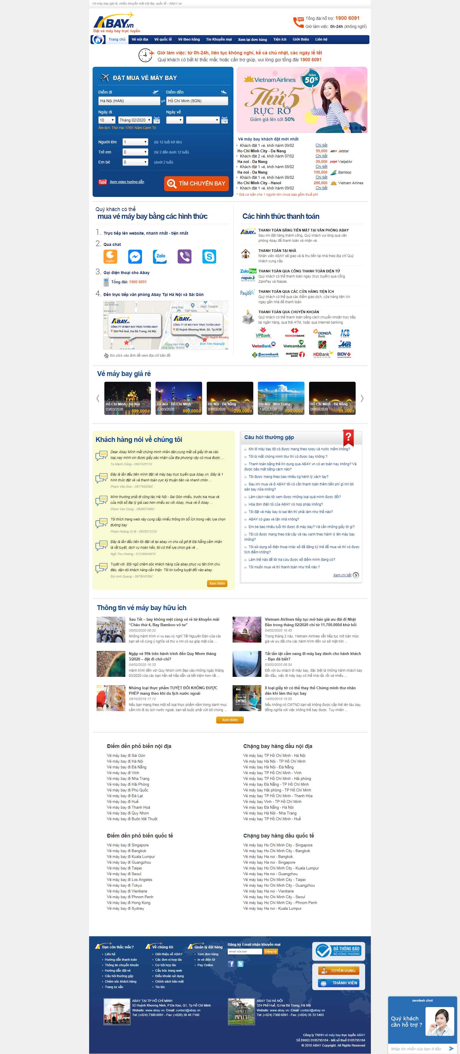 Thiết kế Website vé máy bay - www.abay.vn - VietWebGroup.Vn