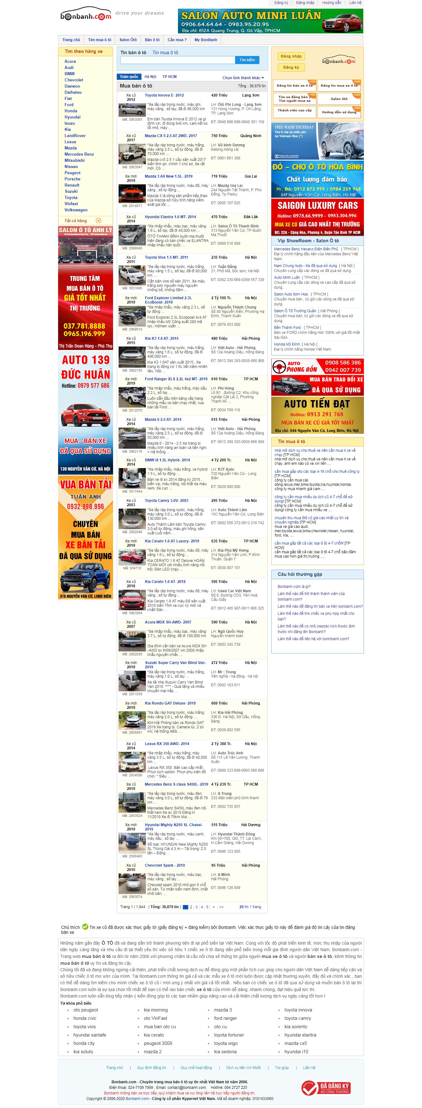 Thiết kế Website ô tô - bonbanh.com - VietWebGroup.Vn