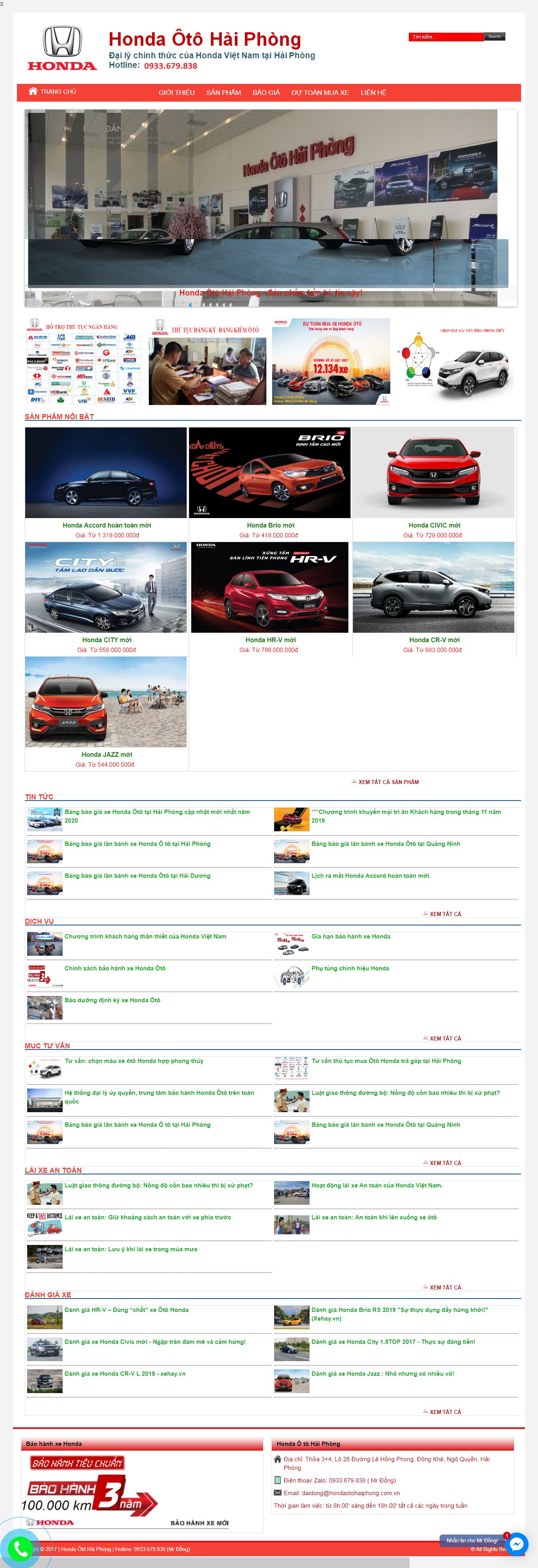 Thiết kế Website ô tô - www.hondahaiphong.net - VietWebGroup.Vn