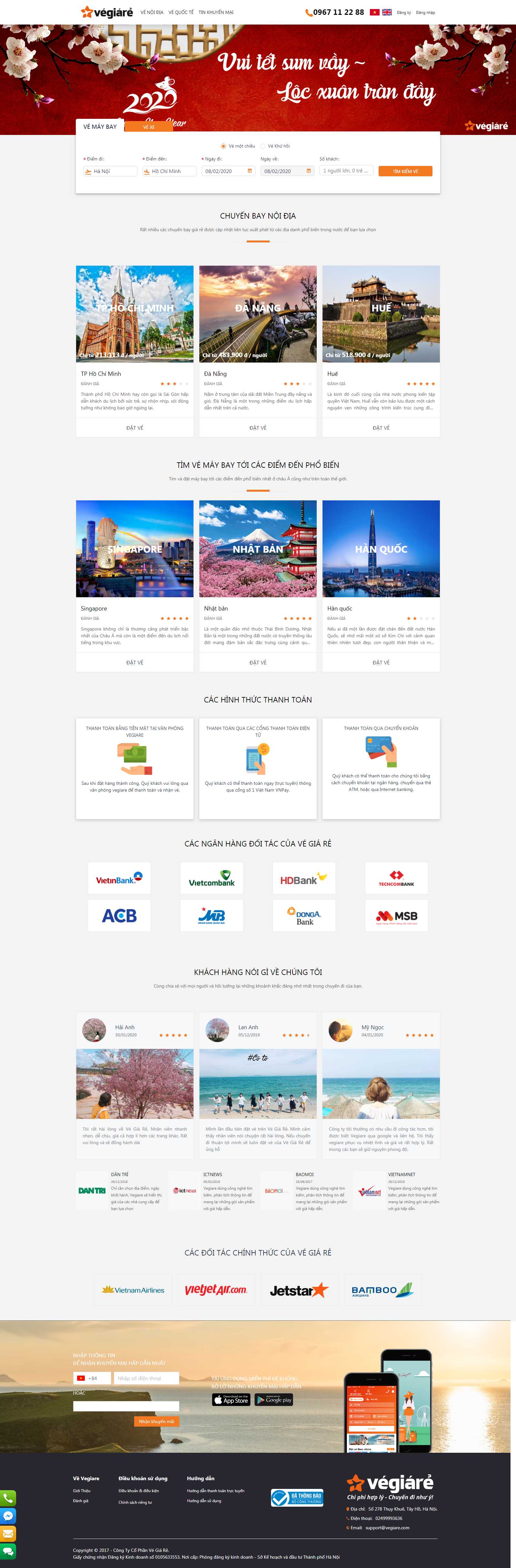 Thiết kế Website vé máy bay - www.vegiare.com - VietWebGroup.Vn