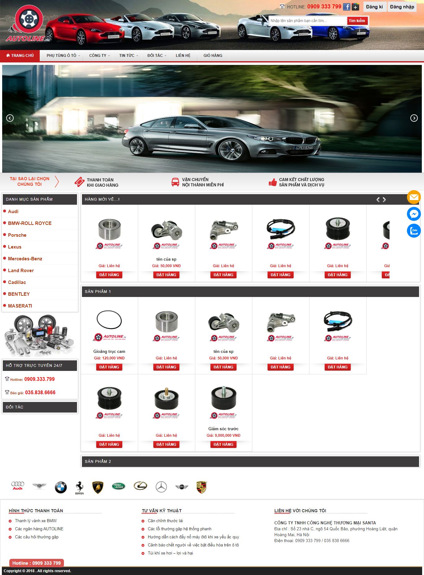 Thiết kế Website ô tô - autoline.vn - VietWebGroup.Vn