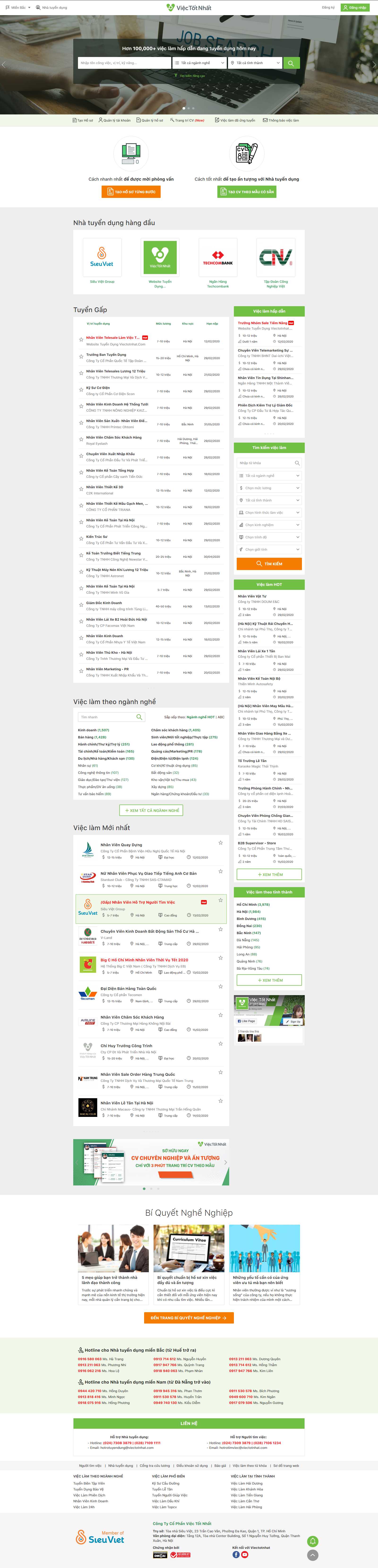 Thiết kế Website tuyển dụng - viectotnhat.com - VietWebGroup.Vn