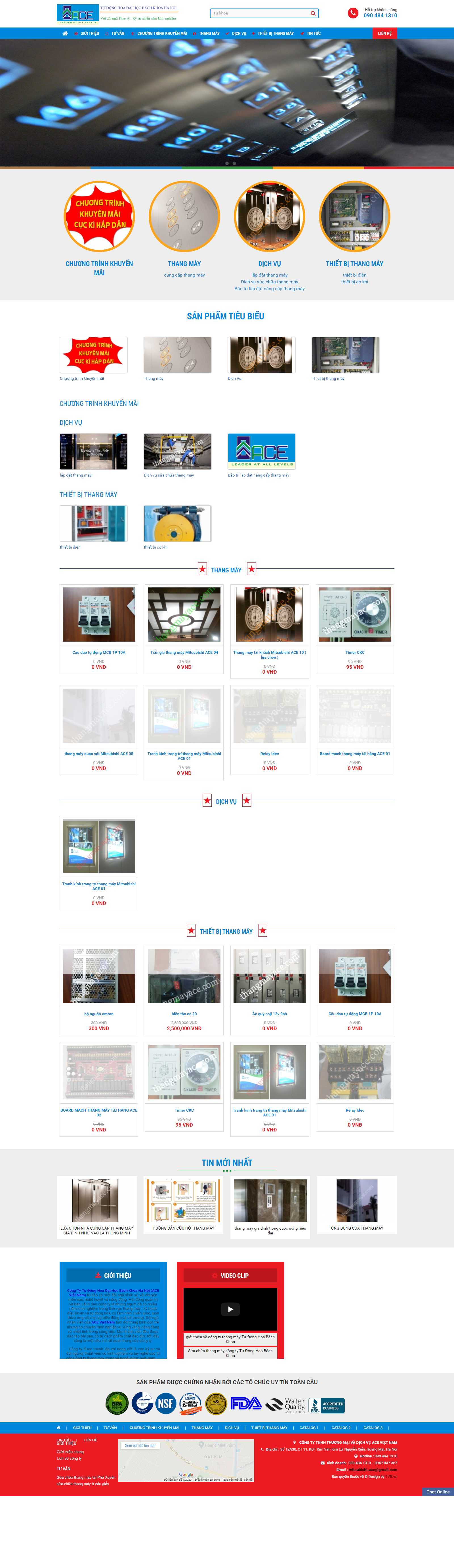 Thiết kế Website thang máy - tudonghoabachkhoa.com - VietWebGroup.Vn