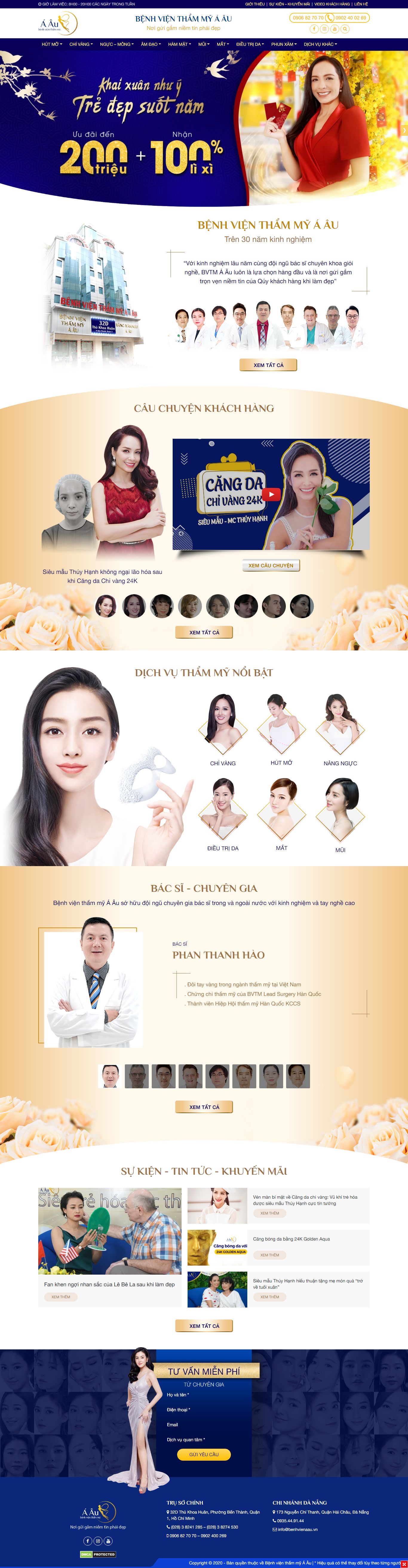 Thiết kế Website thẩm mỹ viện - benhvienaau.vn - VietWebGroup.Vn