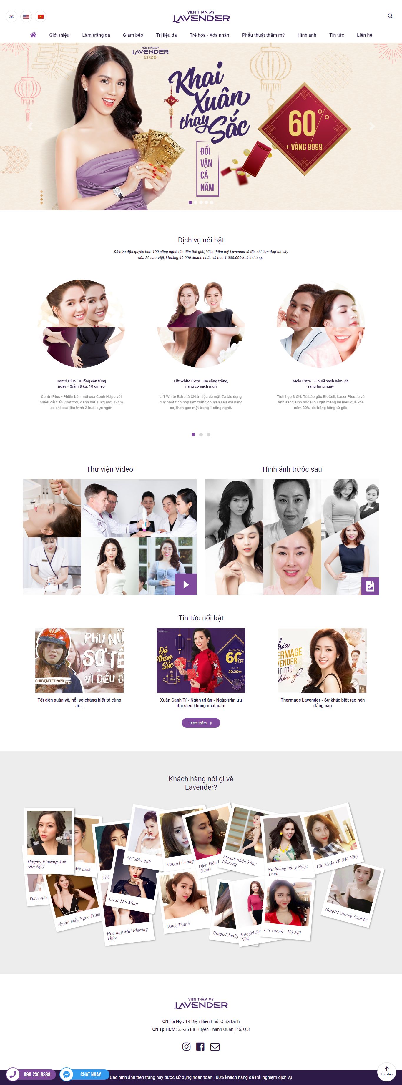 Thiết kế Website thẩm mỹ viện - vienthammylavender.vn - VietWebGroup.Vn