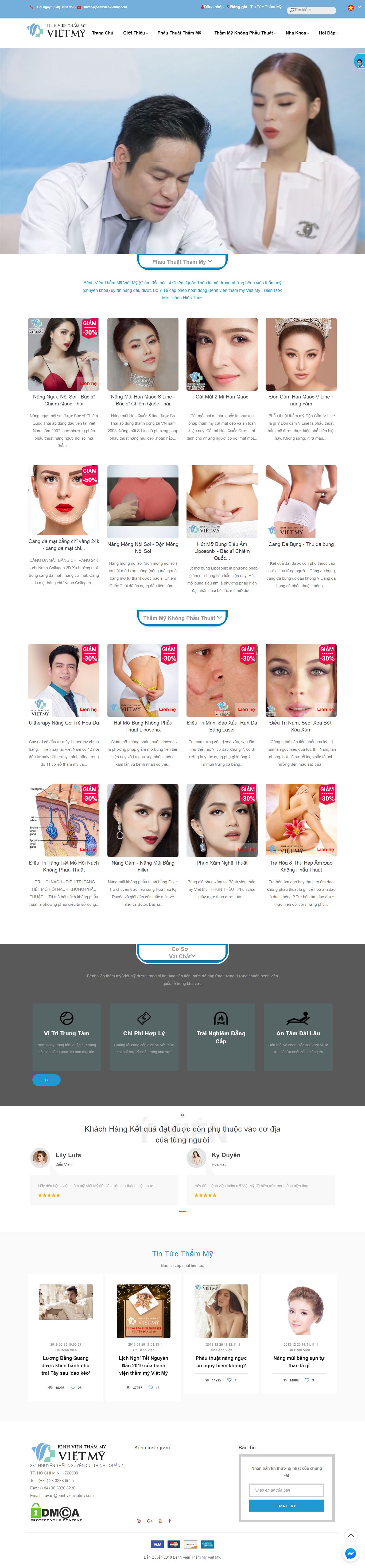 Thiết kế Website thẩm mỹ viện - benhvienvietmy.com - VietWebGroup.Vn