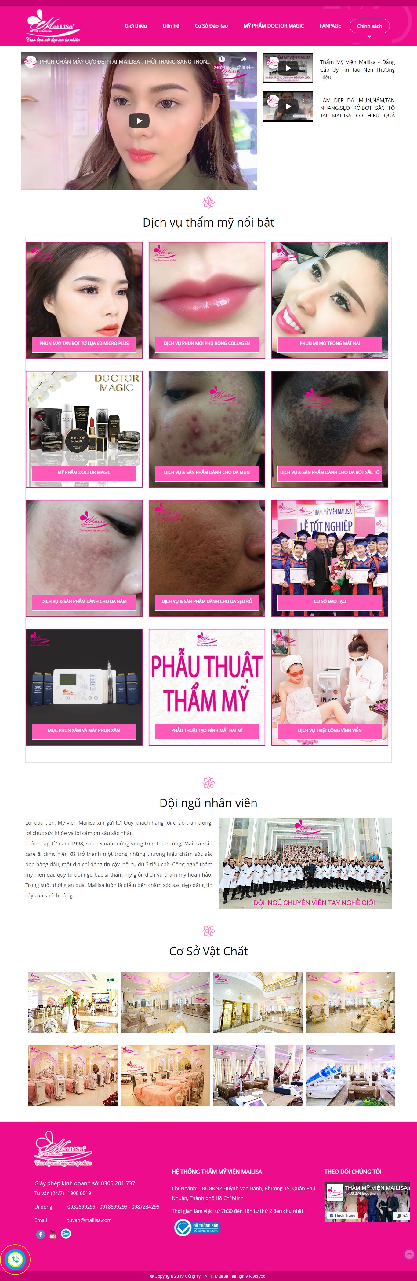 Thiết kế Website thẩm mỹ viện - mailisa.com - VietWebGroup.Vn