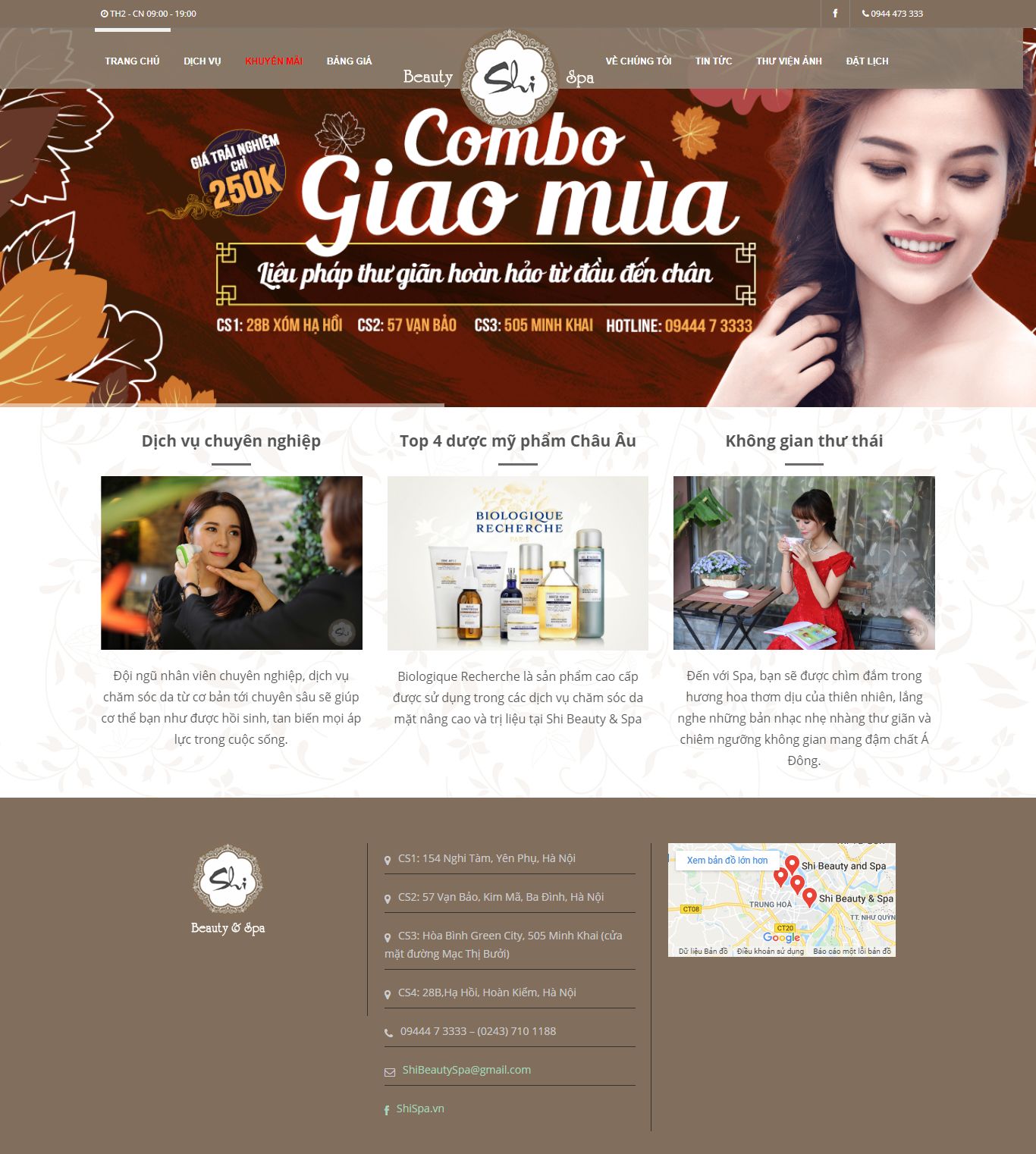 Thiết kế Website spa - shispa.vn - VietWebGroup.Vn