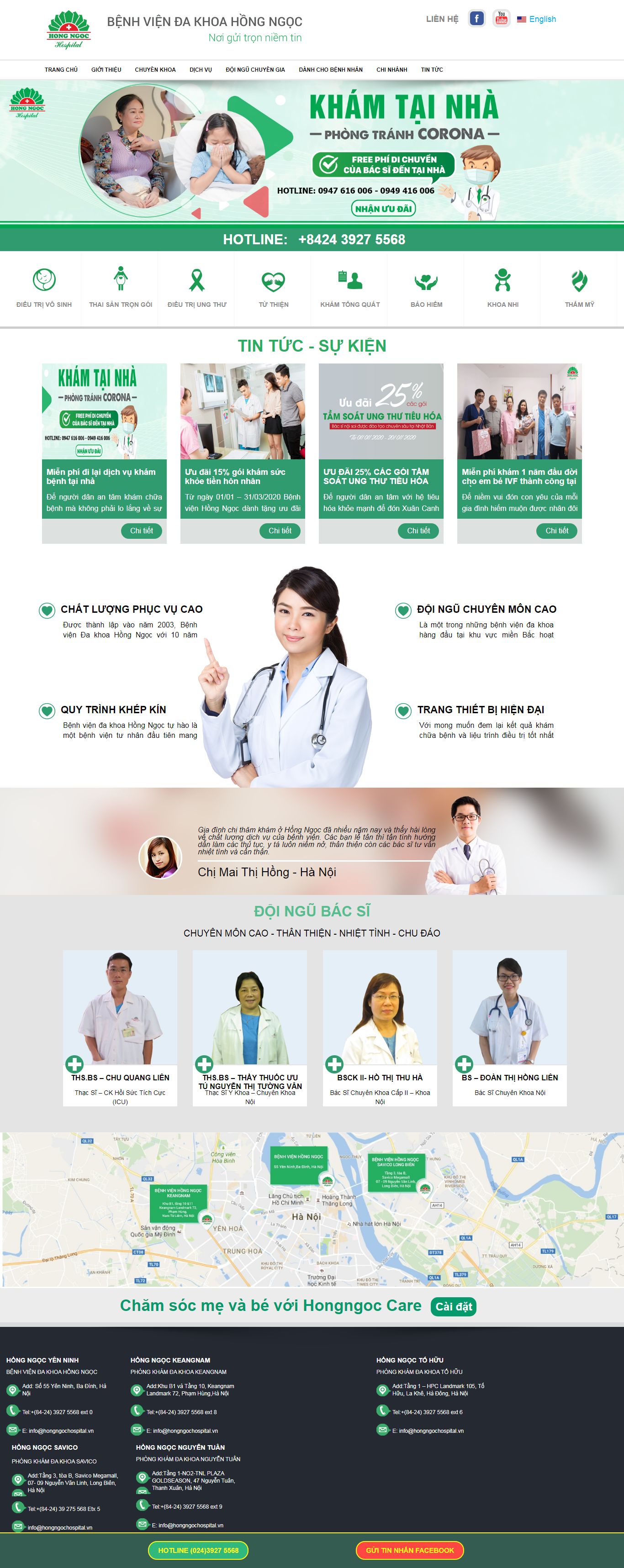 Thiết kế Website spa - hongngochospital.vn - VietWebGroup.Vn