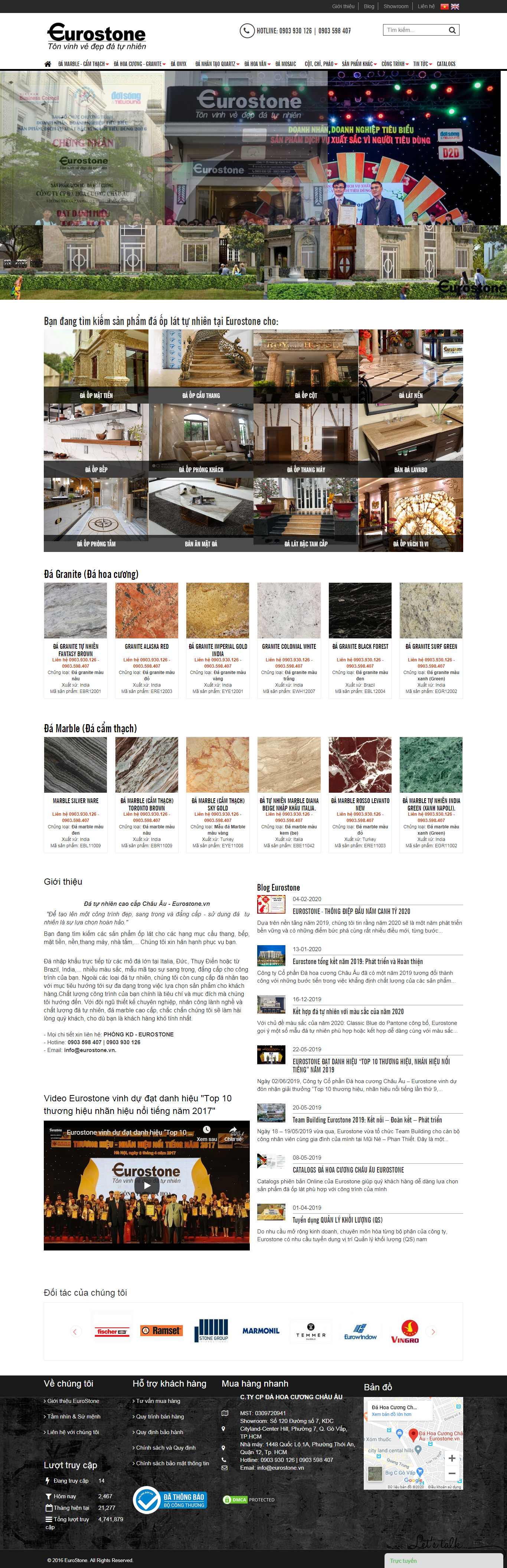 Thiết kế Website đá ốp lát - eurostone.vn - VietWebGroup.Vn